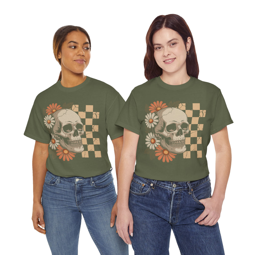 Skull Daisy Unisex Cotton Tshirt