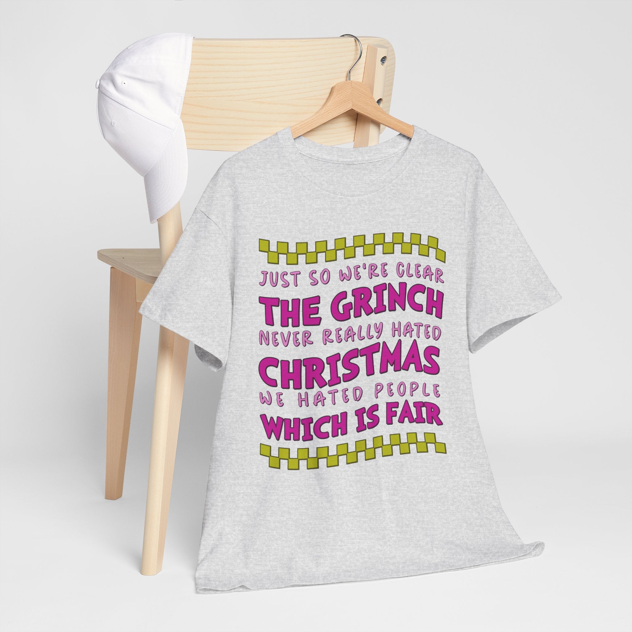 Grinch Never Hated Christmas Funny Unisex Cotton Tee