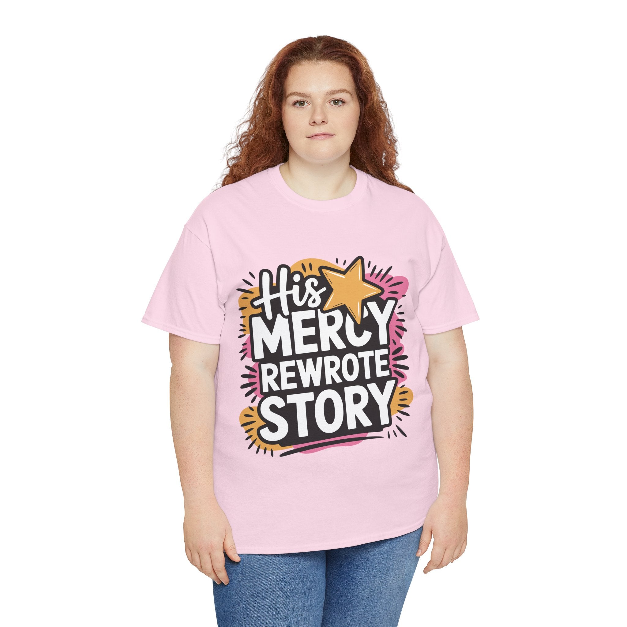 His Mercy Rewrote My Story Tee — Retro Christian Graphic T-Shirt