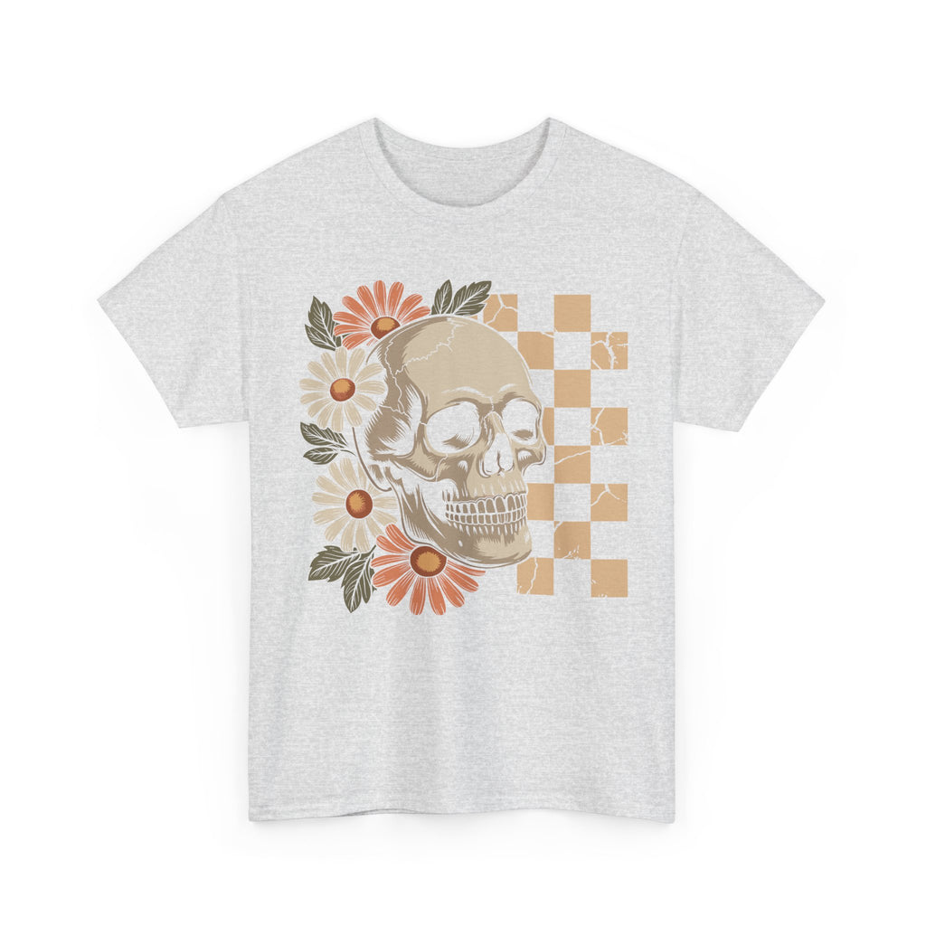 Skull Daisy Unisex Cotton Tshirt