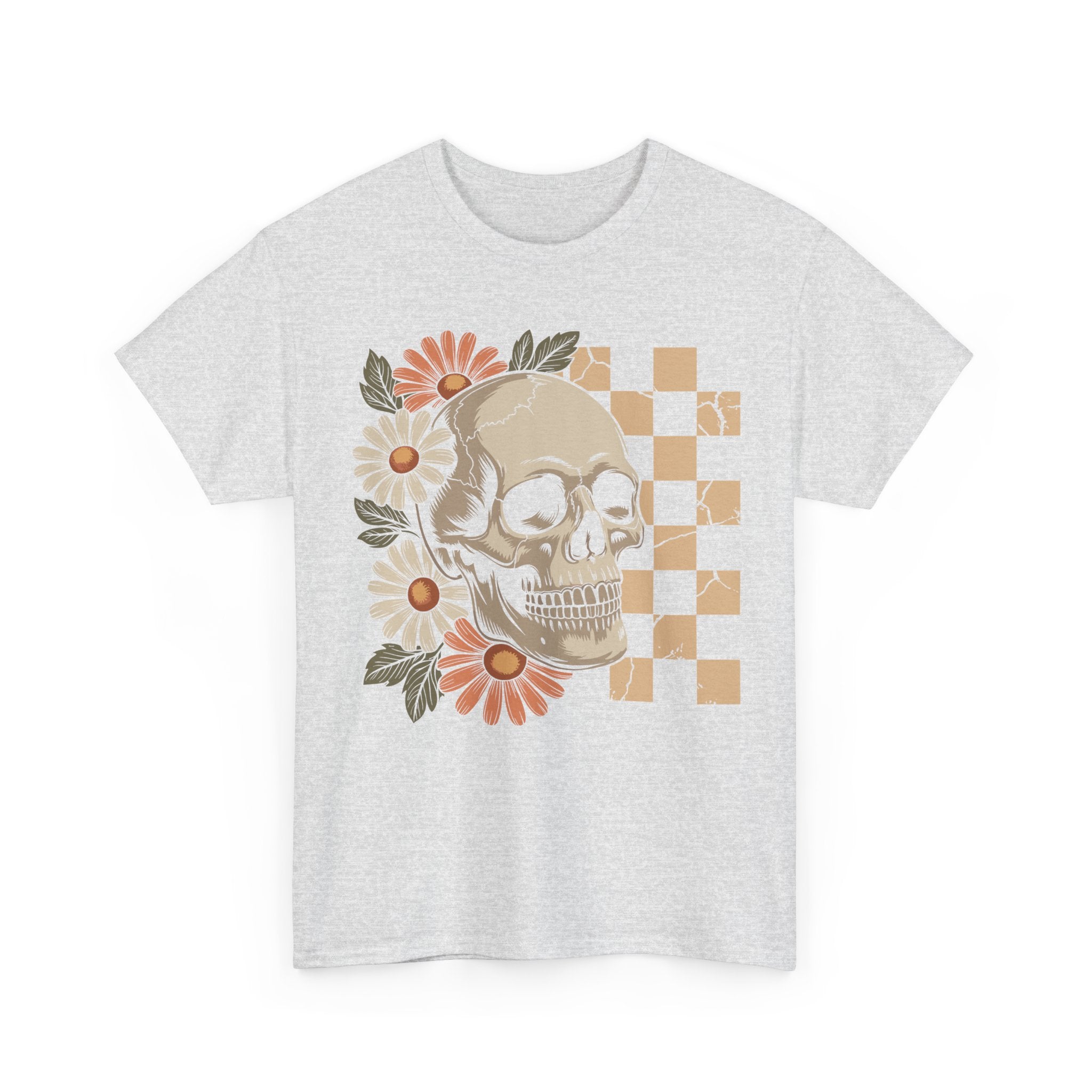 Skull Daisy Unisex Cotton Tshirt