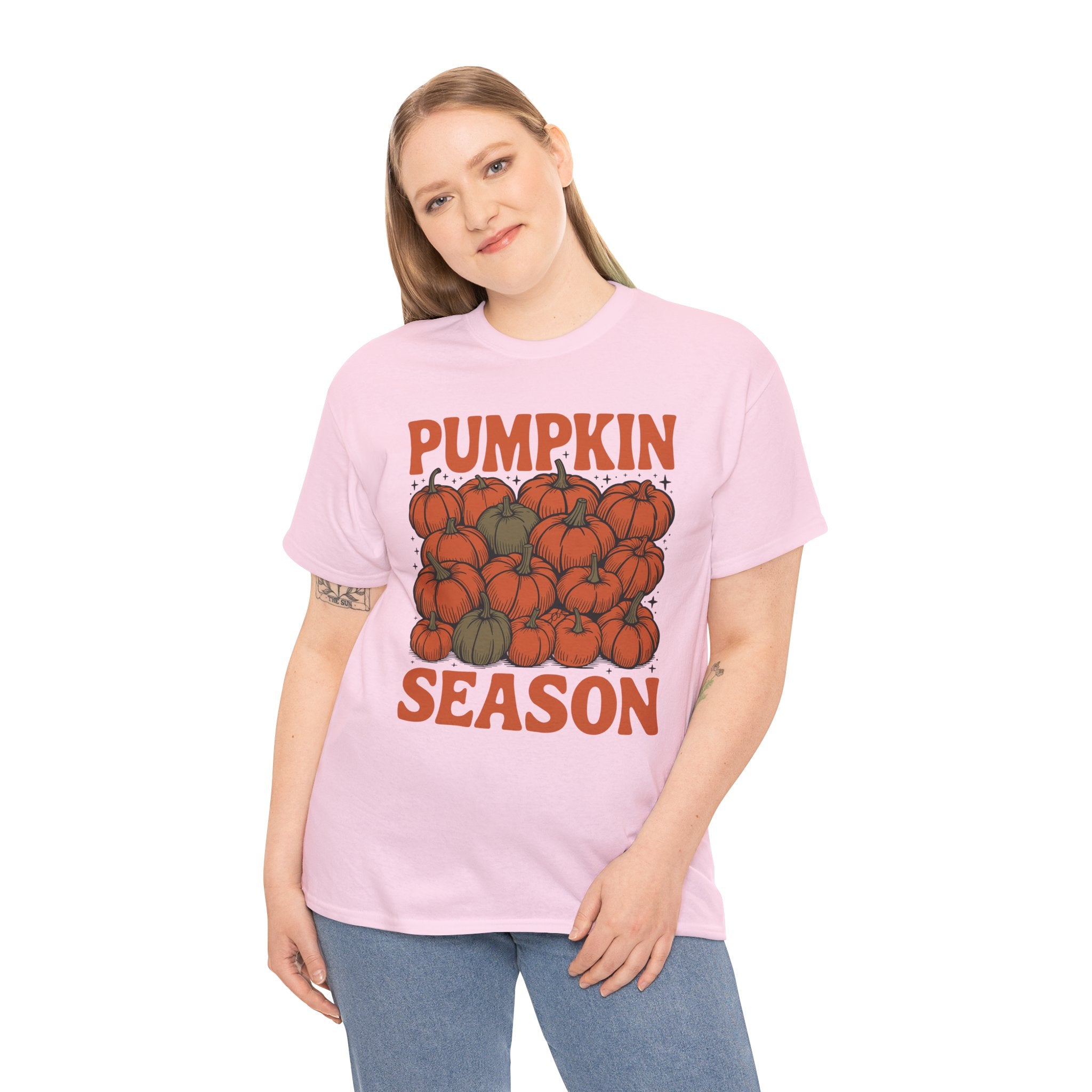 Pumpkin Season Tee — Fall Pumpkin Pile Unisex Cotton Tee