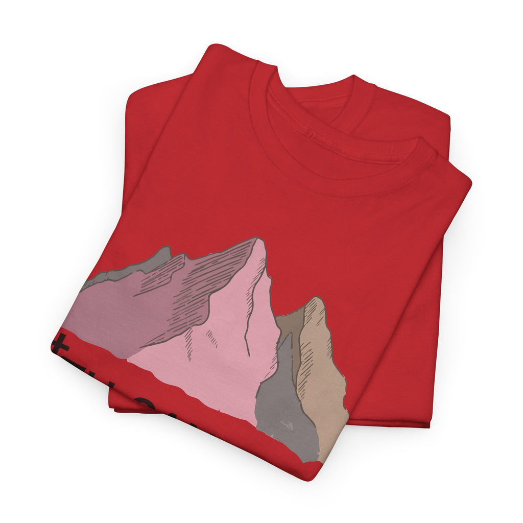 Faith Can Move Mountains Mountain Tee — Pastel Inspirational Christian Unisex Cotton T-Shirt
