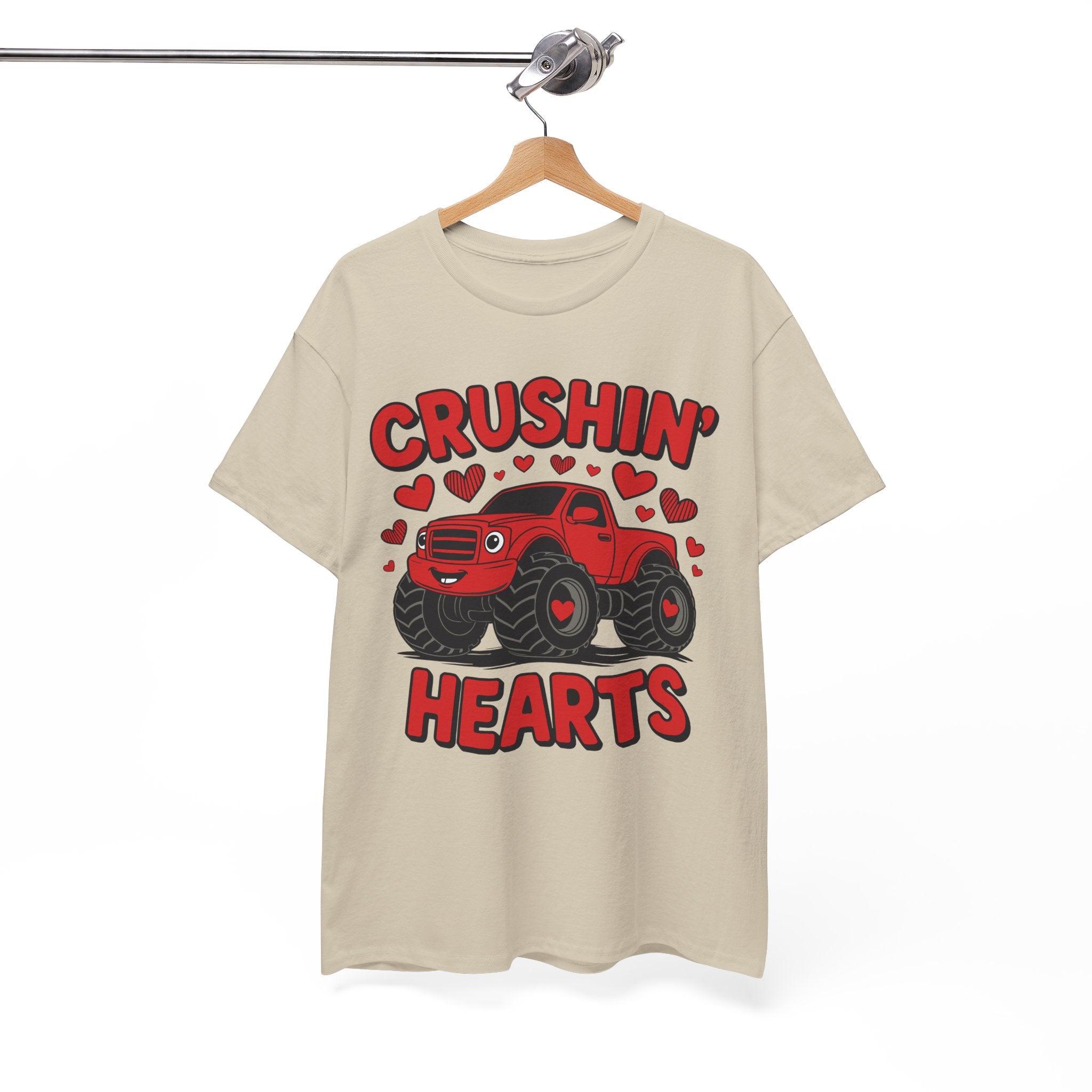 Crushin’ Hearts Valentine Monster Truck Unisex Cotton Tee