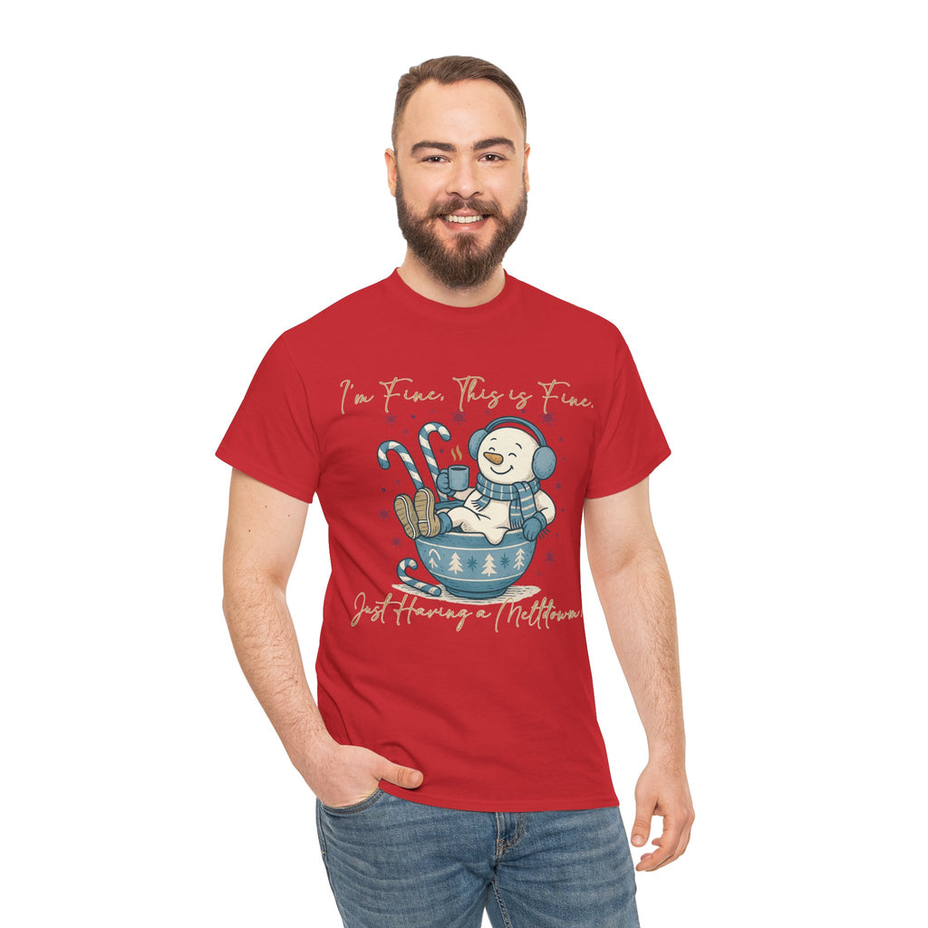 Snowman Hot Cocoa Unisex Cotton Tee