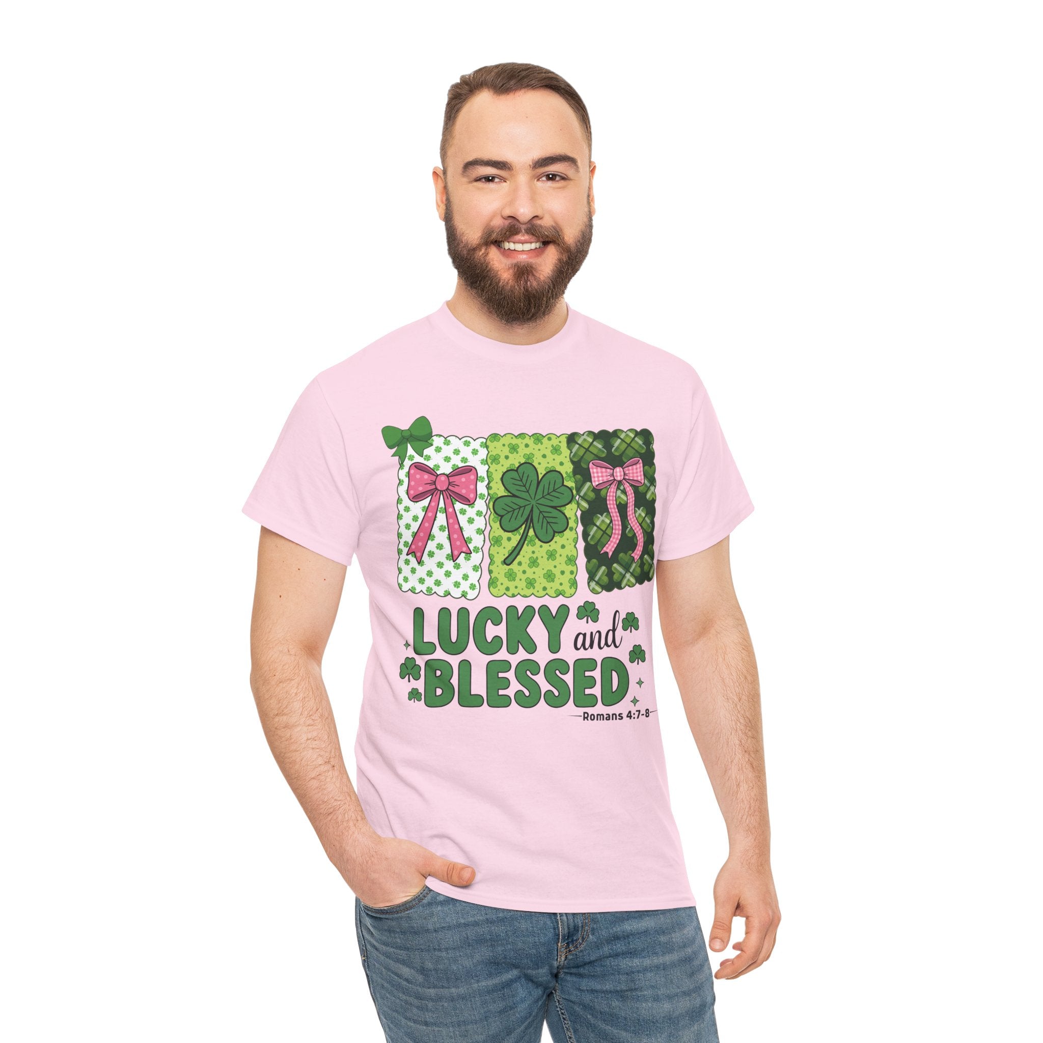 Lucky and Blessed Clover Unisex Cotton Tee