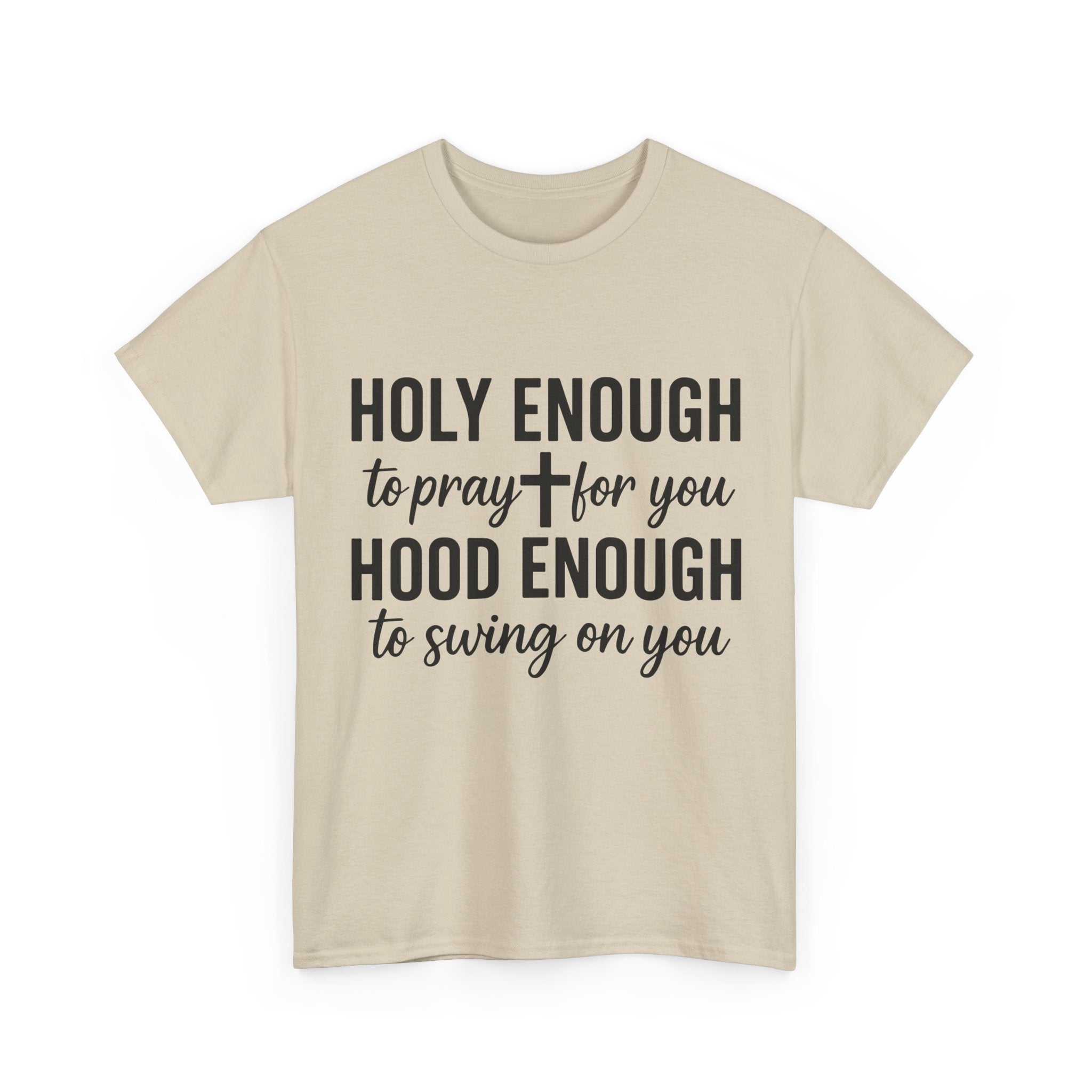 Holy Enough Christian T‑Shirt — Modern Hand‑Lettered Faith Unisex CottonTee
