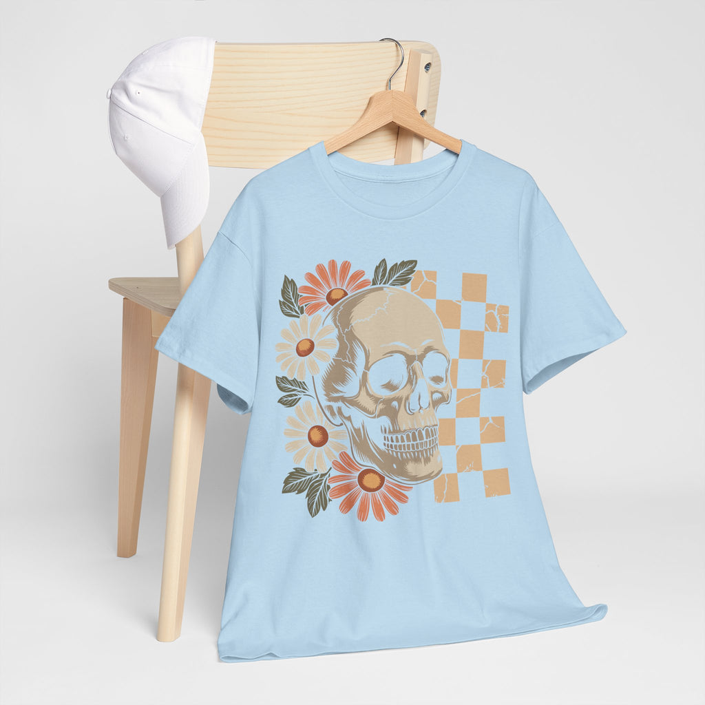 Skull Daisy Unisex Cotton Tshirt