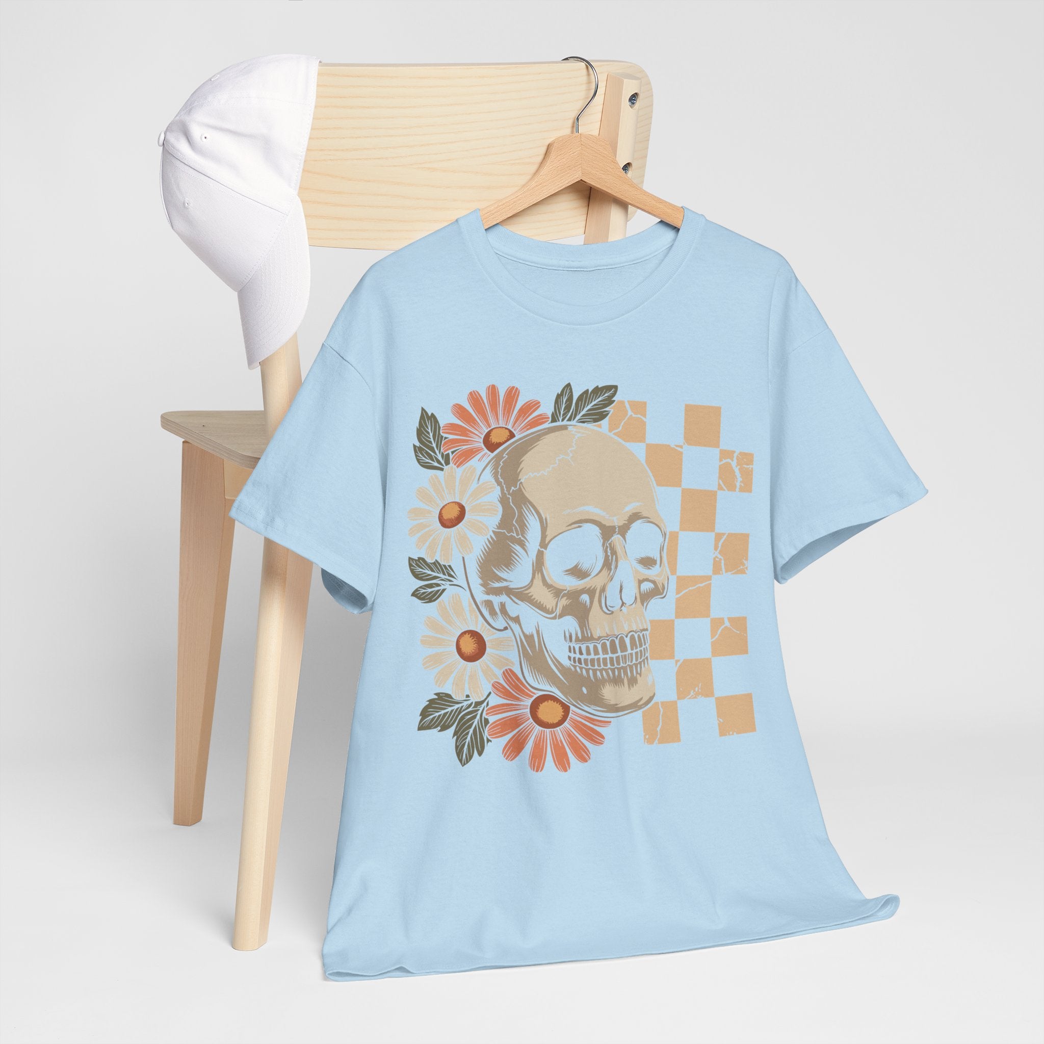 Skull Daisy Unisex Cotton Tshirt