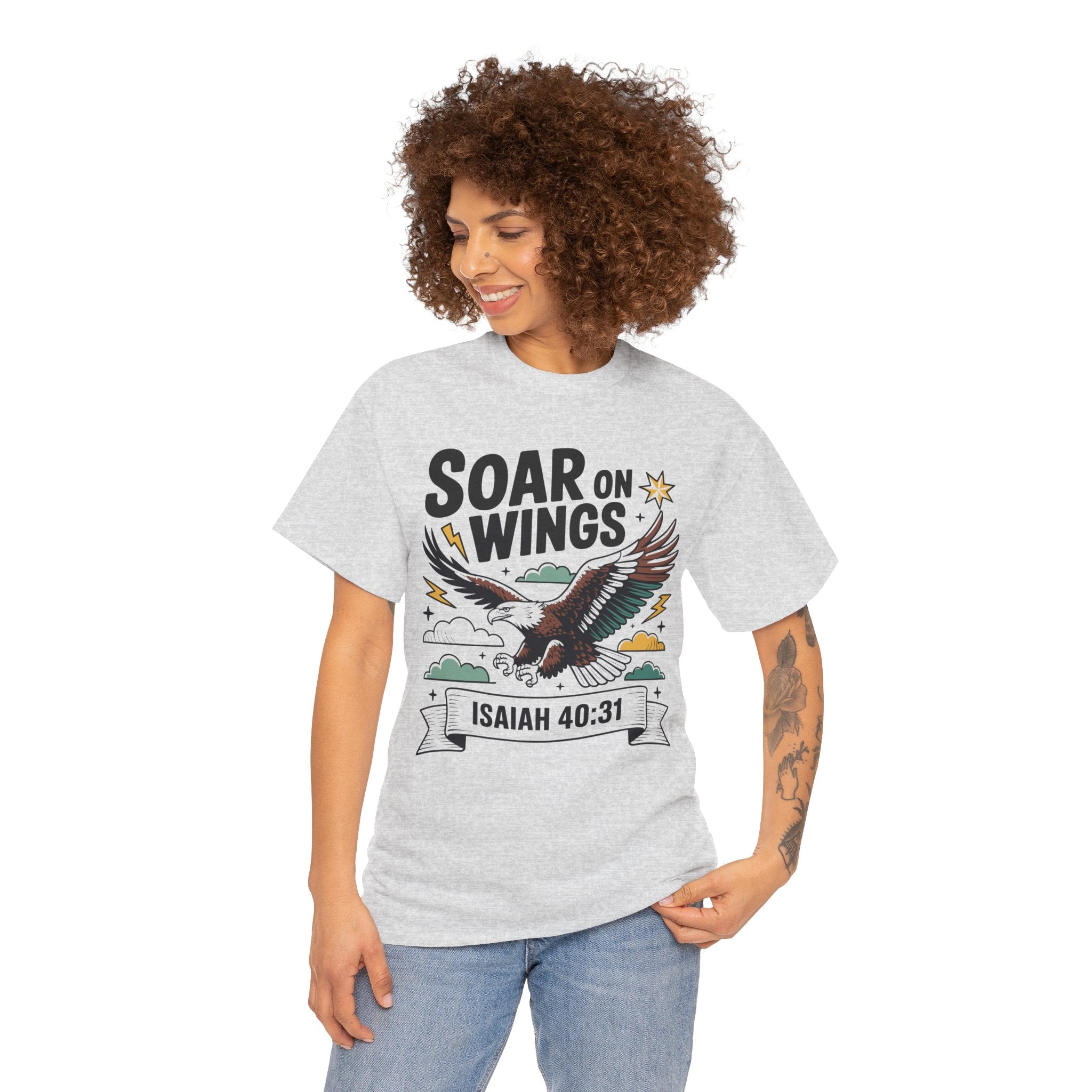 Isaiah 40:31 "Soar on Wings" Eagle Unisex Cotton T-Shirt