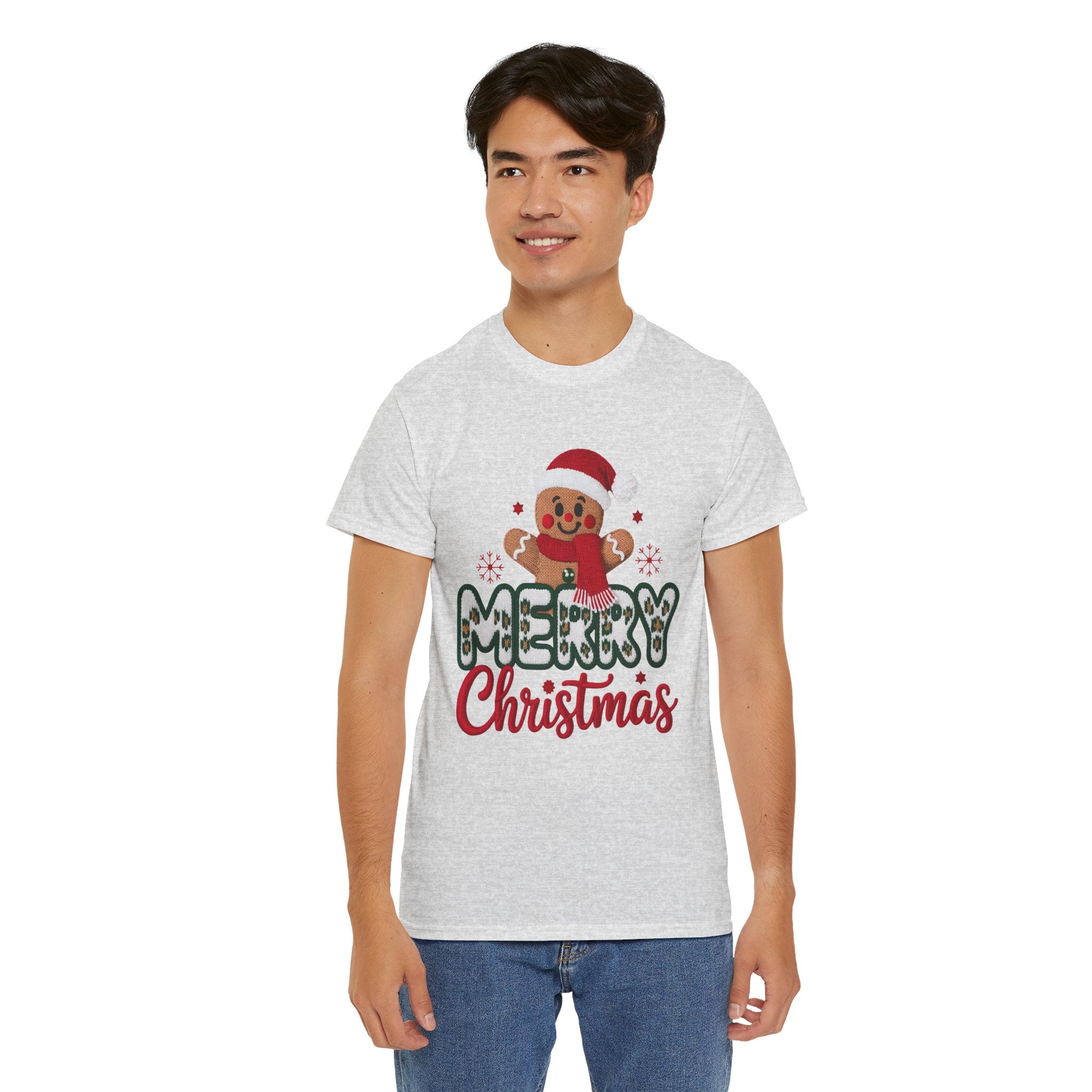 Gingerbread Santa 'Merry Christmas' Unisex Cotton Tee T-Shirt