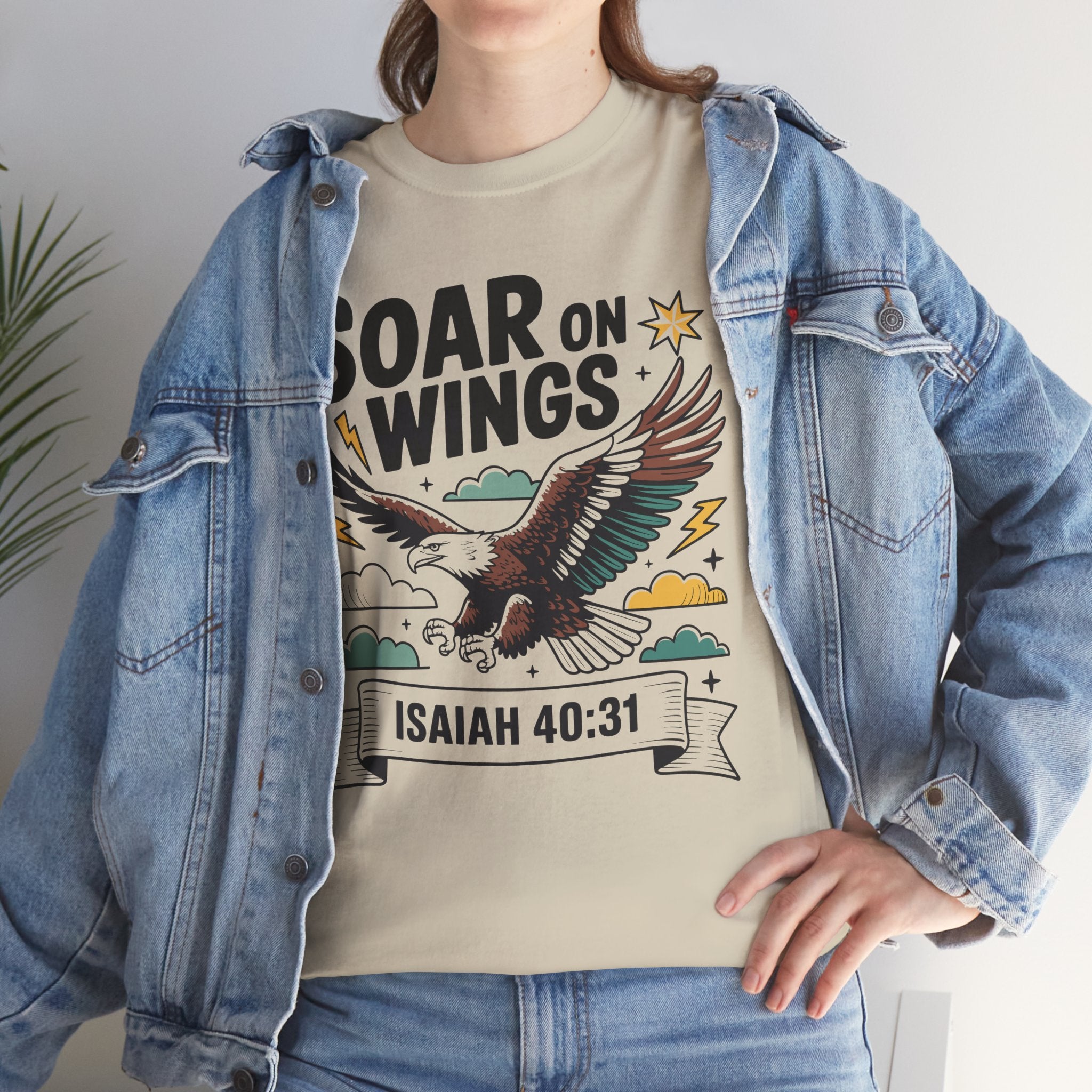 Isaiah 40:31 "Soar on Wings" Eagle Unisex Cotton T-Shirt