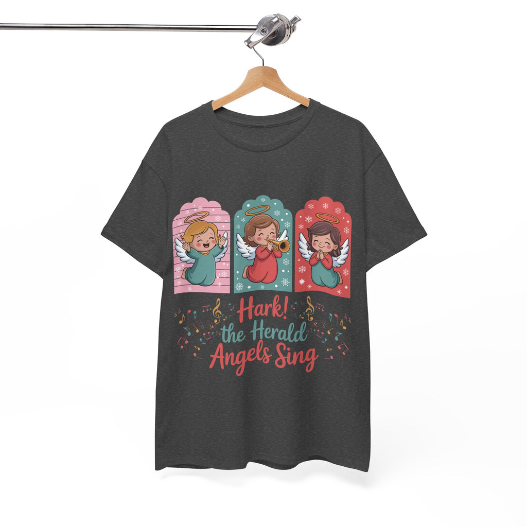 Hark! The Herald Angels Sing Tee — Three Singing Angels Christmas Unisex Cotton T-Shirt