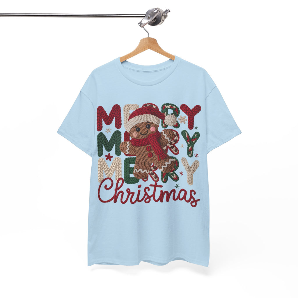 Merry Merry Merry Christmas Gingerbread Unisex Cotton Tee