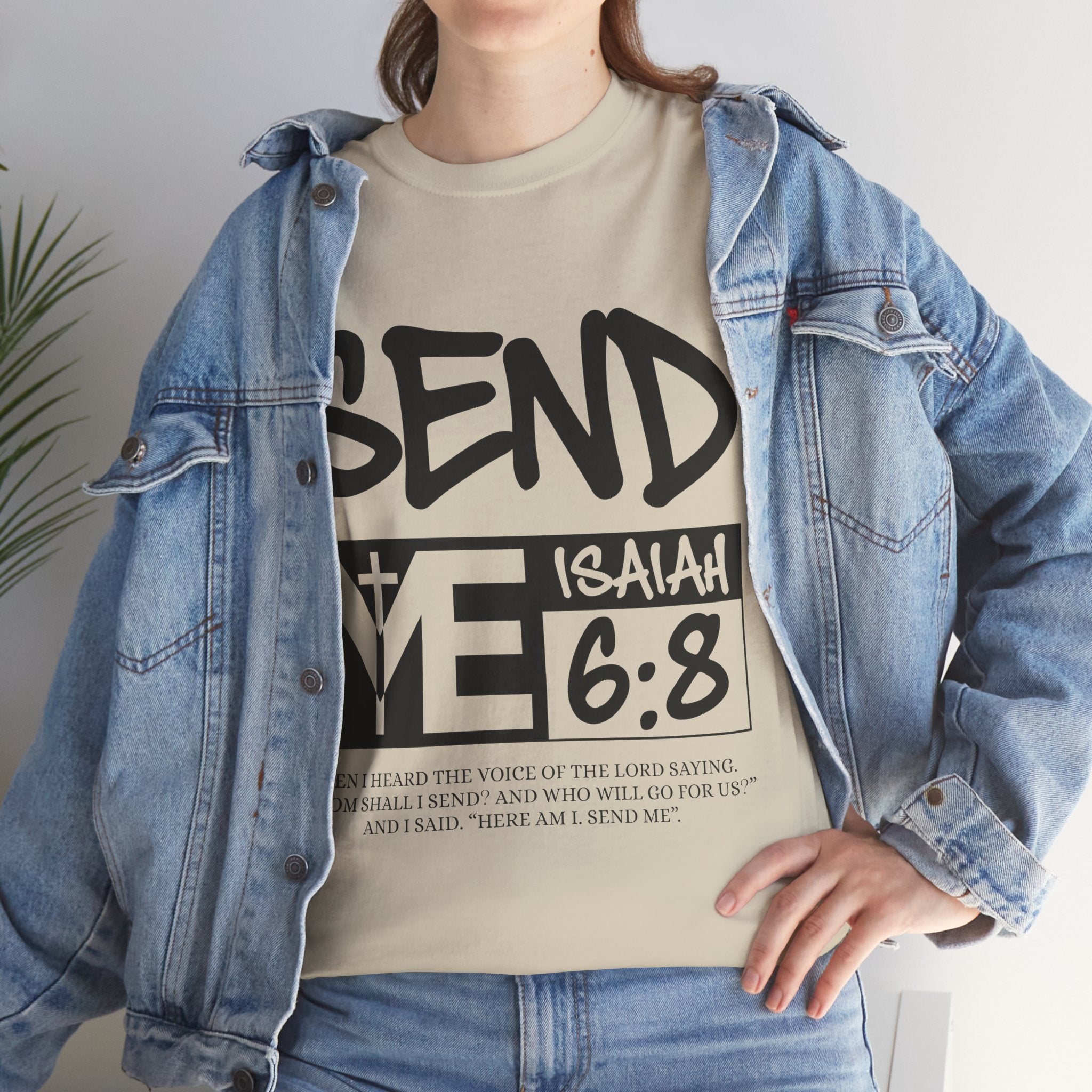 Send Me Isaiah 6:8 Christian T-Shirt — Cross Faith Unisex Cotton Tee