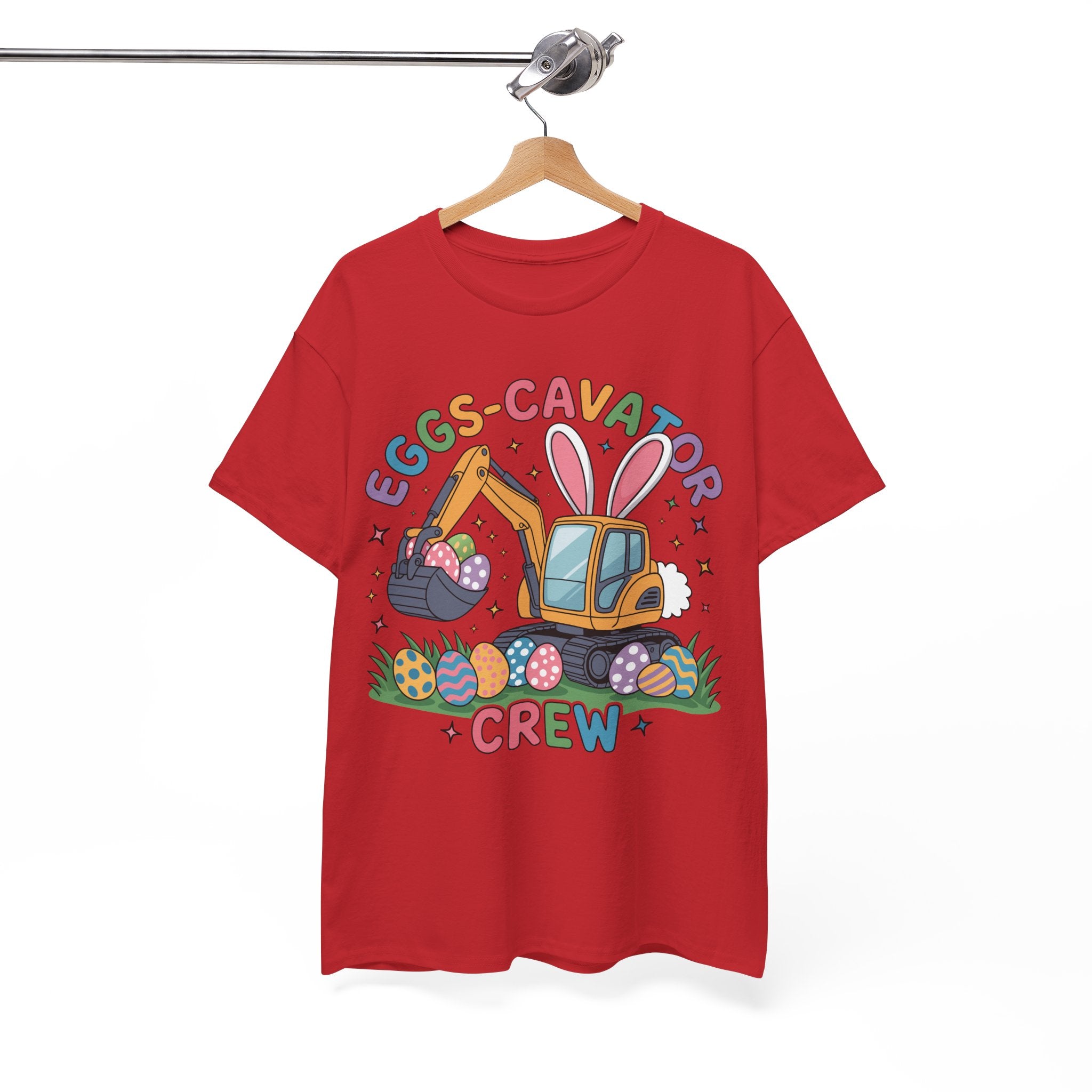 Easter 'Eggs-cavator Crew' Kids Tee — Excavator Bunny & Eggs Unisex Cotton Tee