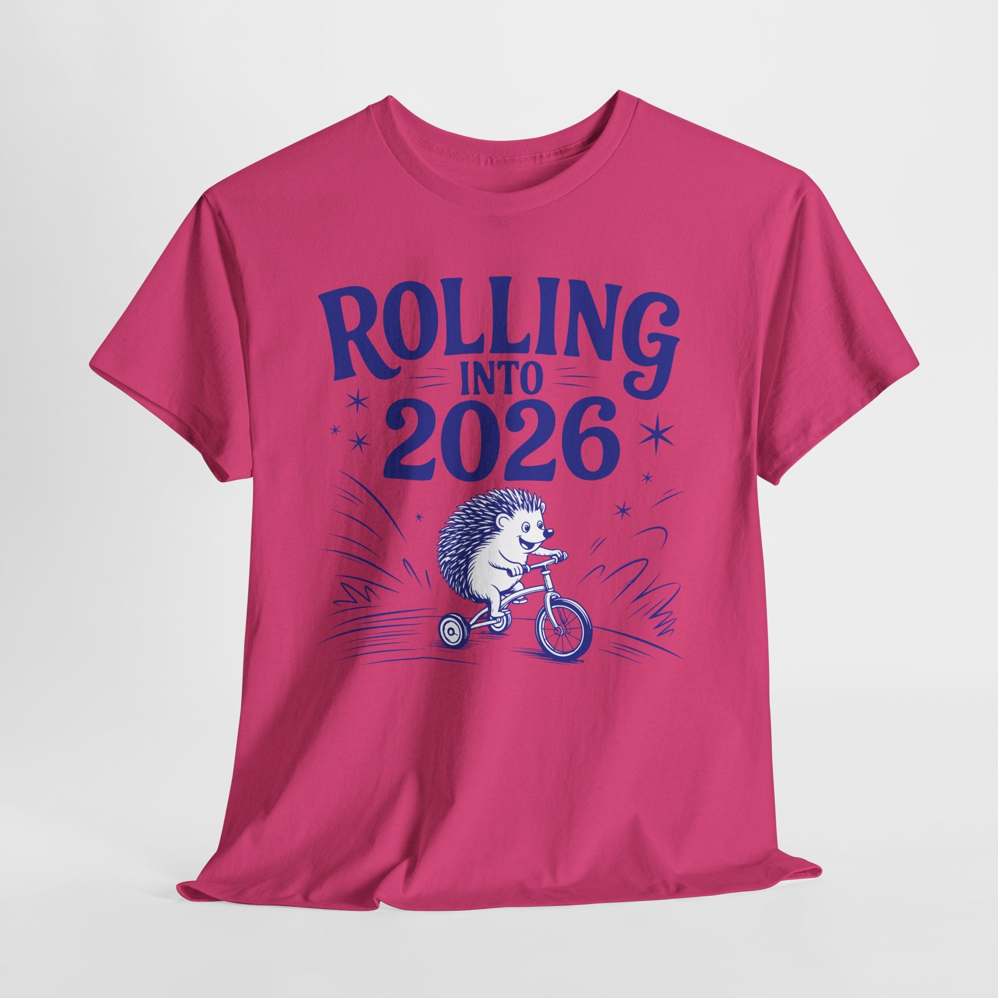 Rolling Into 2026 Hedgehog Tricycle Unisex Cotton Tee
