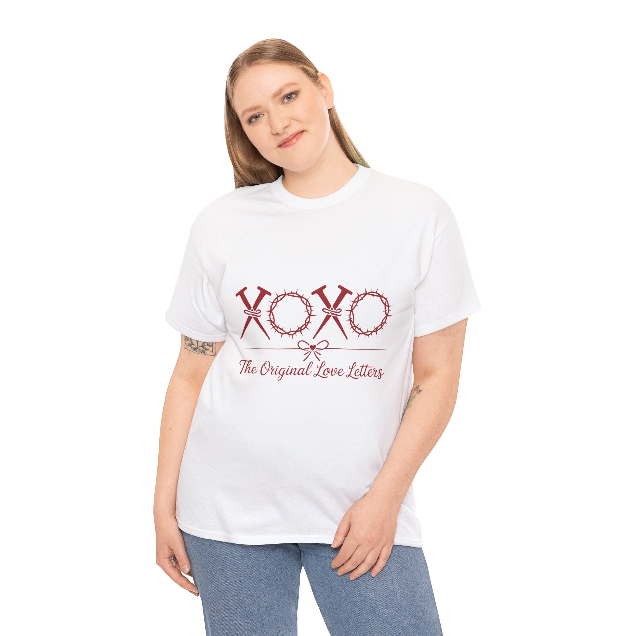 Christian Valentine Tee — “XOXO” Nails & Thorn Crowns, “The Original Love Letters”... Unisex Cotton Tee