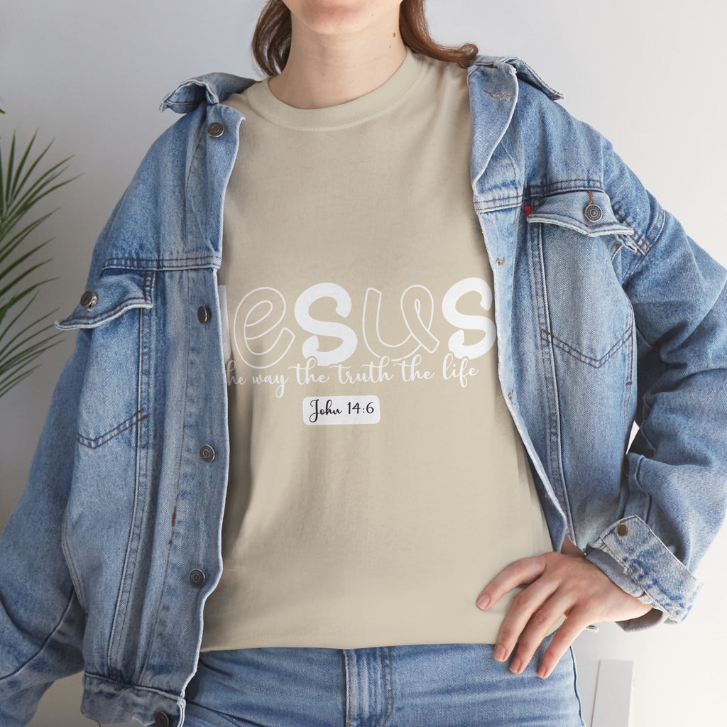 John 14:6 Christian Tee — Minimalist Script Faith T-Shirt