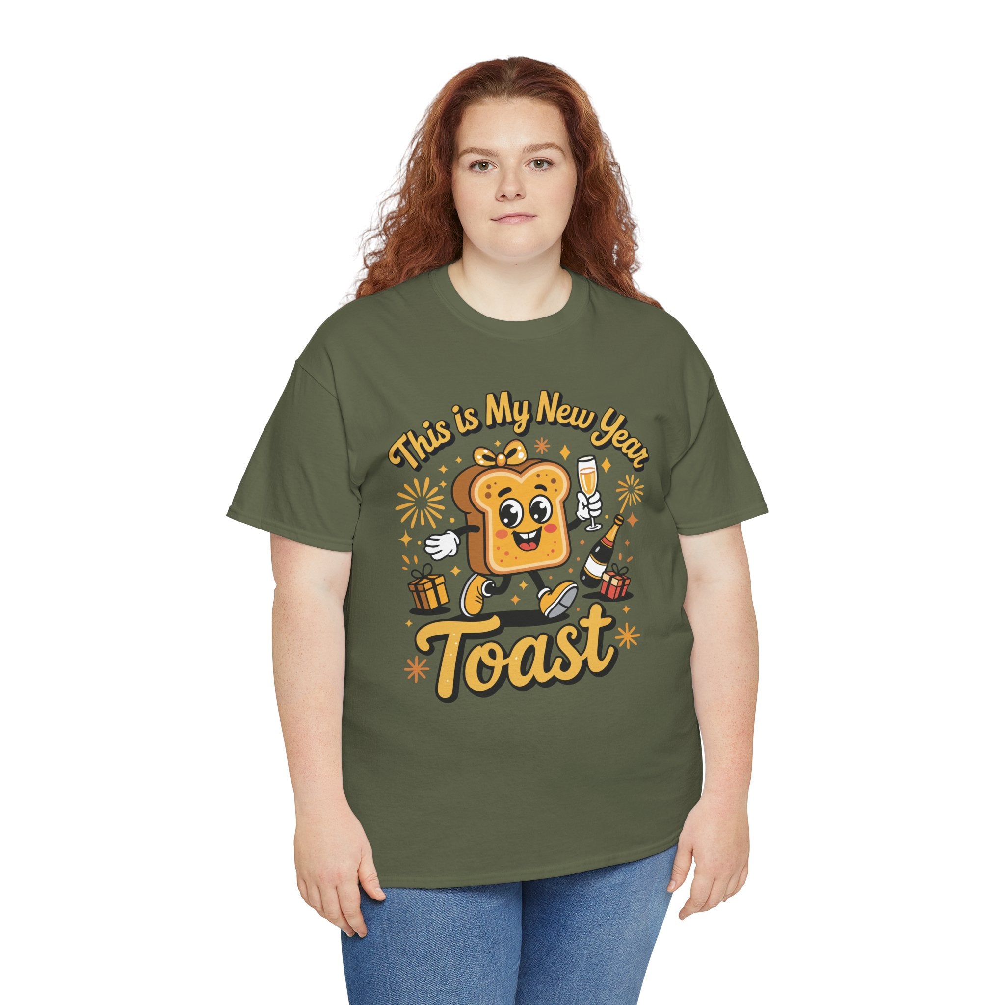 New Year Toast T-Shirt — "This Is My New Year Toast" Champagne & Fireworks Unisex Cotton Tee