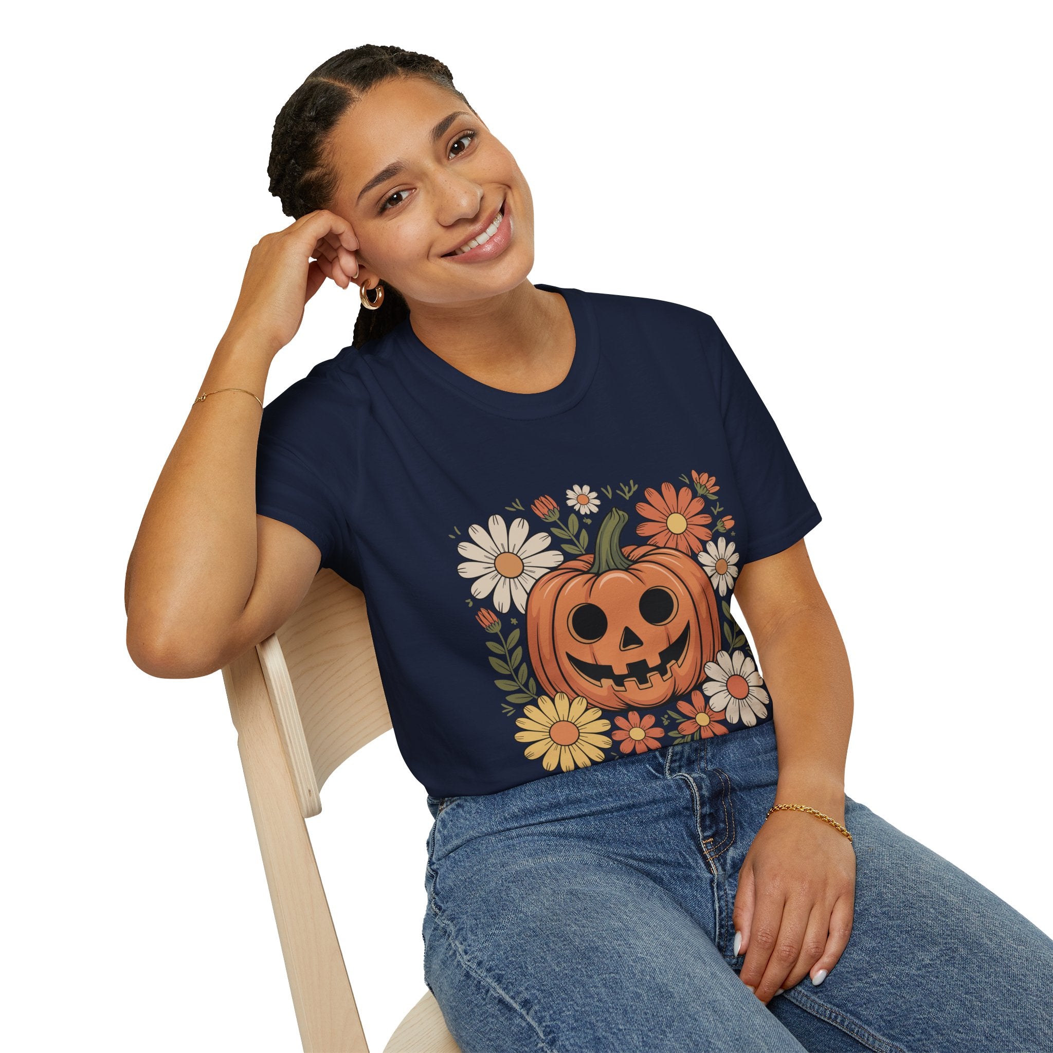 Spooky Floral Pumpkin T-Shirt