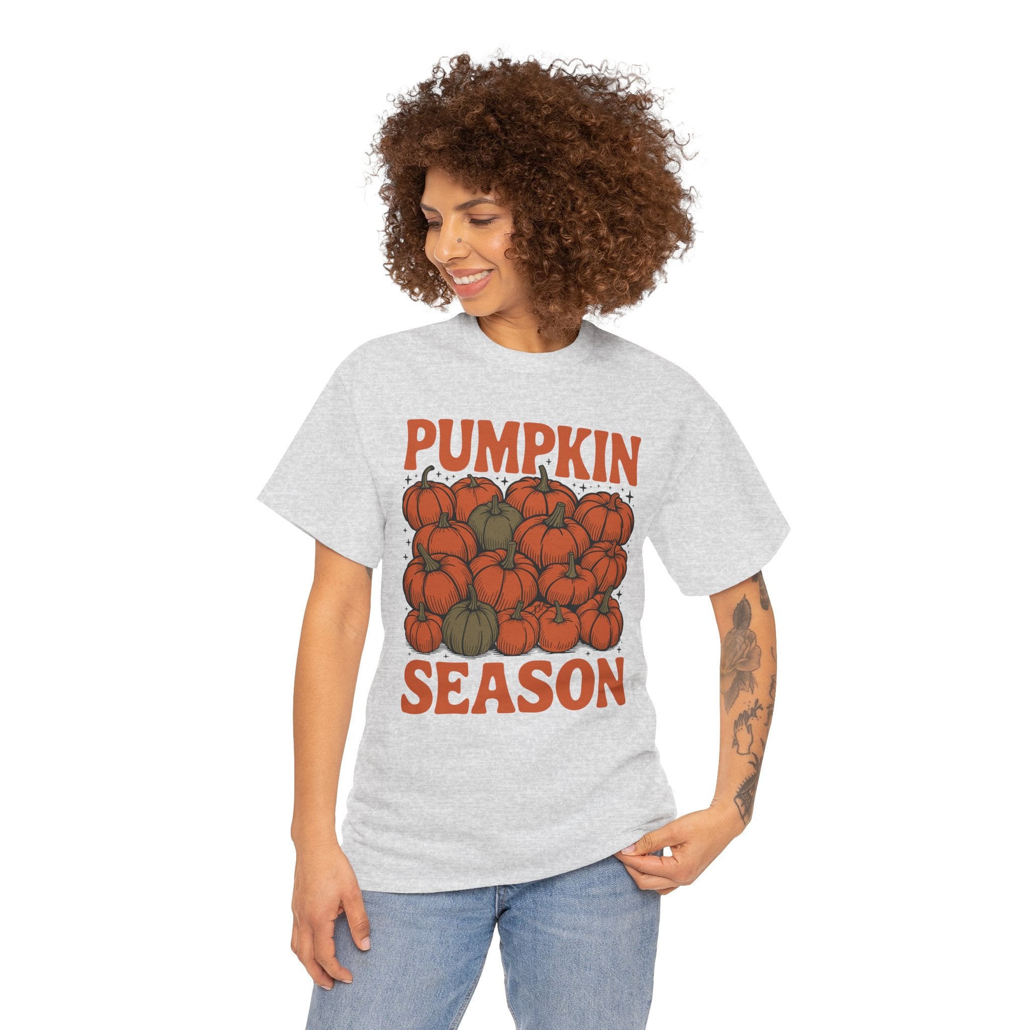 Pumpkin Season Tee — Fall Pumpkin Pile Unisex Cotton Tee