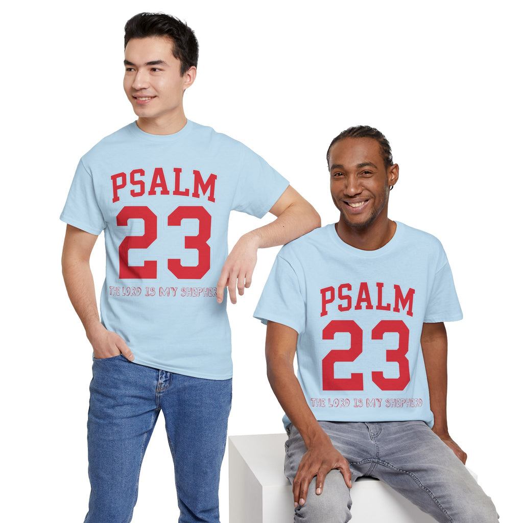 Psalm 23 Varsity T-Shirt — “The Lord Is My Shepherd” Unisex Cotton Tee