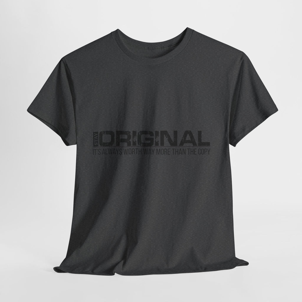 STAY SILENT Minimalist Tee — Vertical Text Black Unisex Cotton Tee
