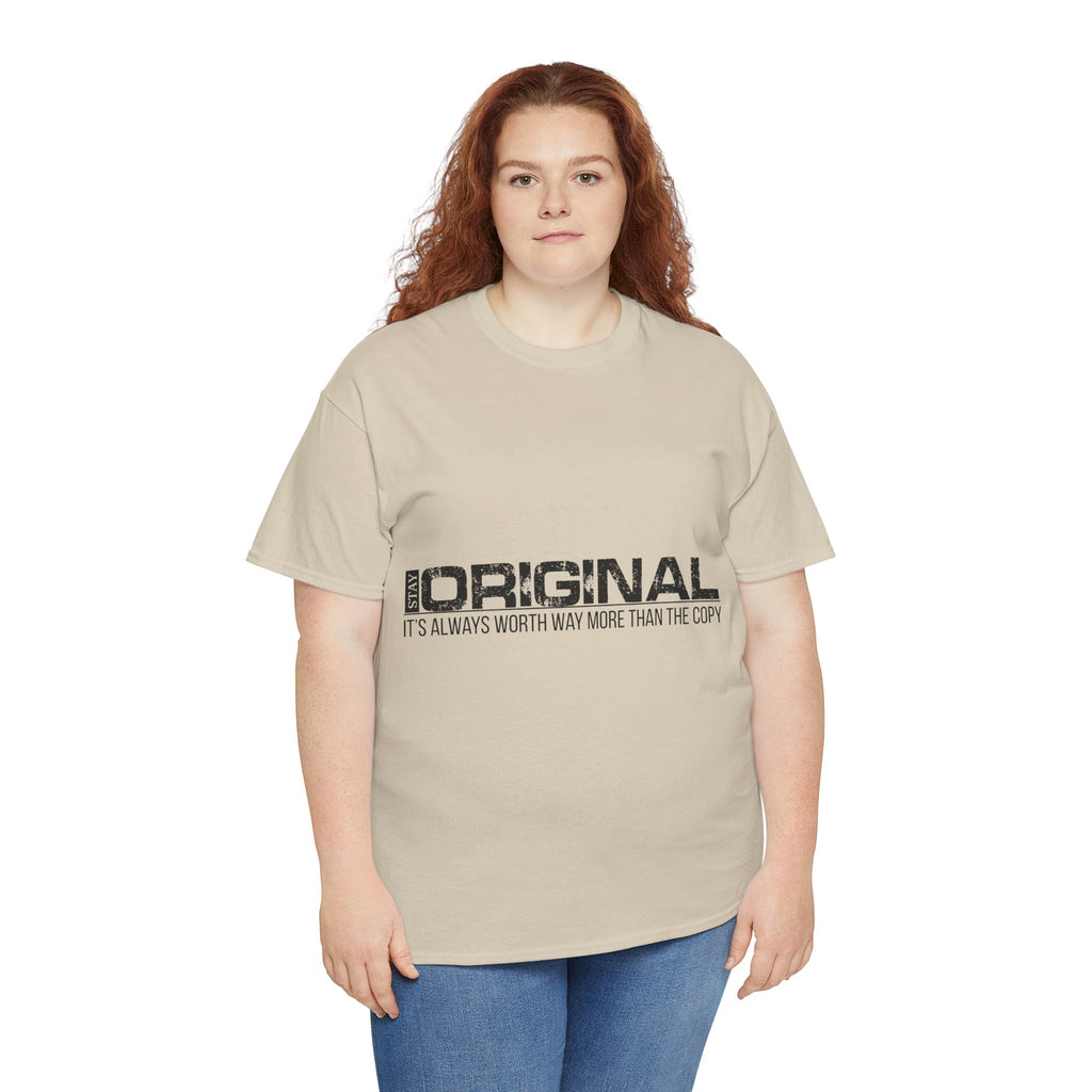 STAY SILENT Minimalist Tee — Vertical Text Black Unisex Cotton Tee