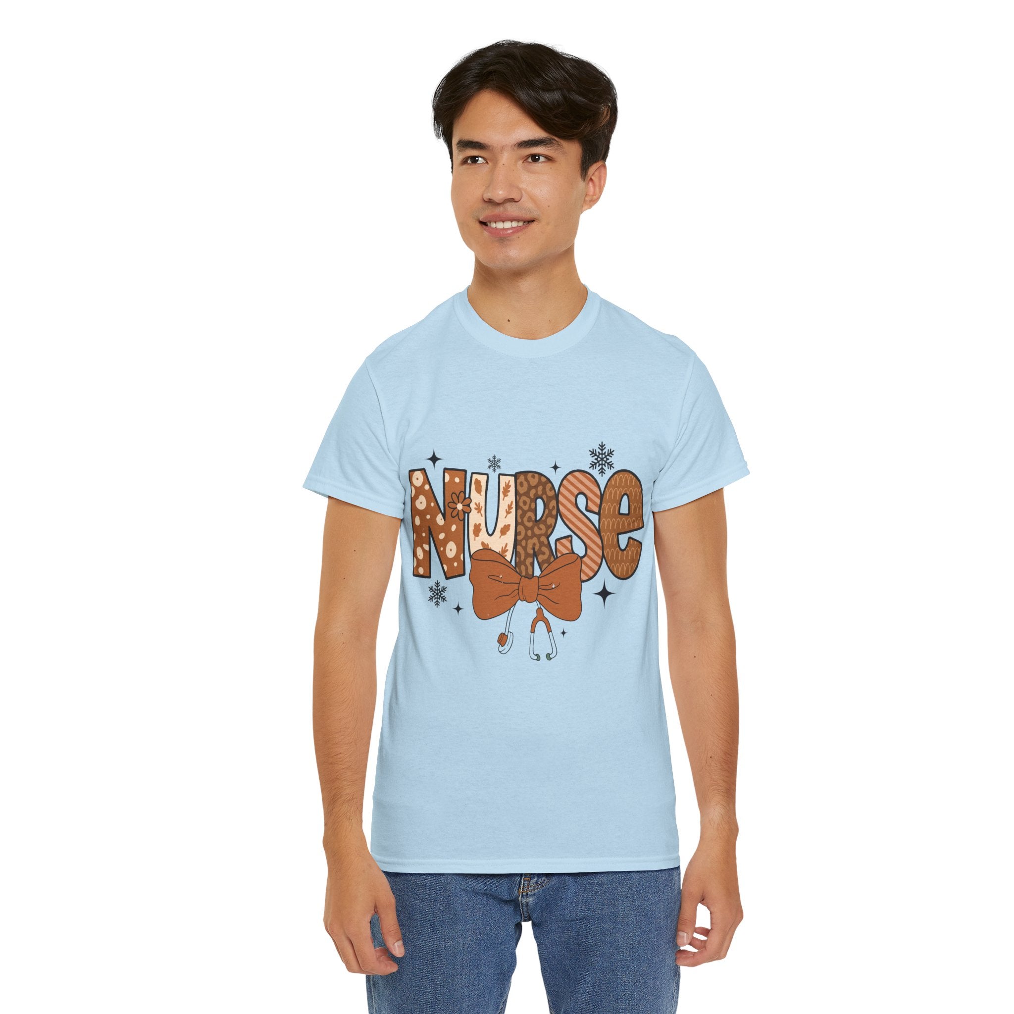 NURSE Fall Stethoscope Tee — Brown Autumn Nurse Unisex CottonT shirt