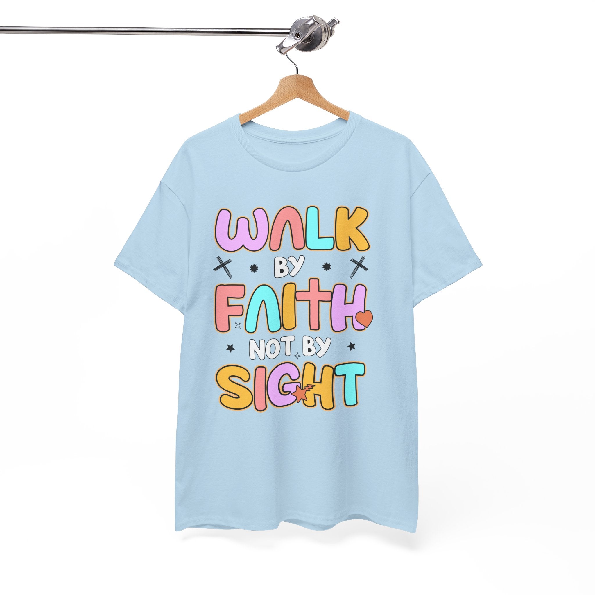 Walk by Faith Not by Sight T-Shirt — Pastel Christian Faith Unisex Cotton Tee