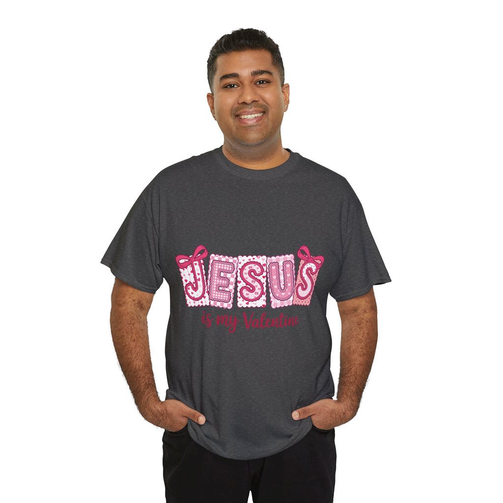 Jesus Is My Valentine T-Shirt — Pink Christian Valentine Unisex Cotton Tee