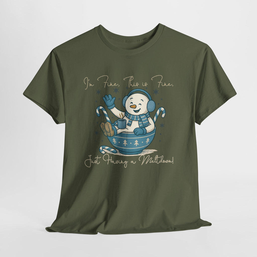 Snowman Hot Cocoa Unisex Cotton Tee