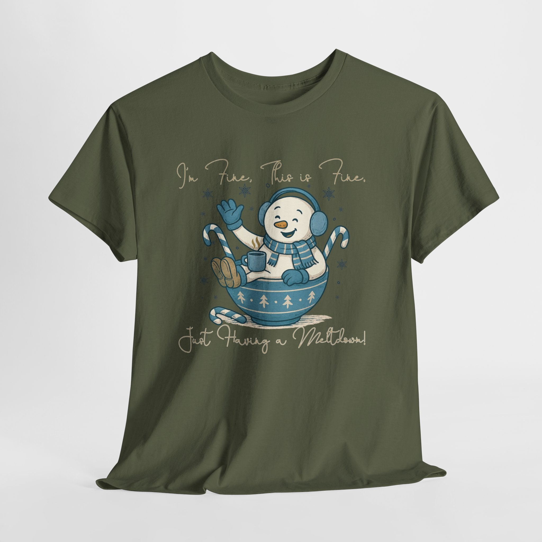Snowman Hot Cocoa Unisex Cotton Tee