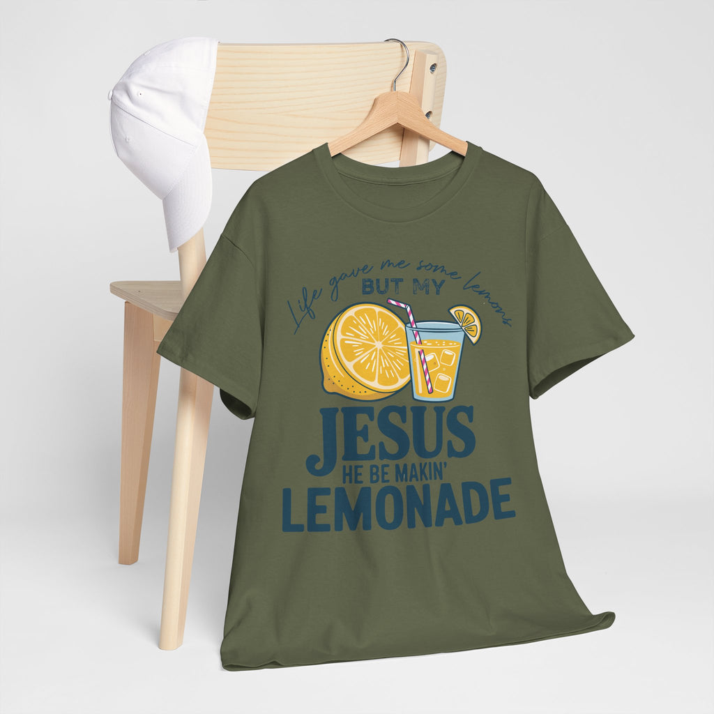 Christian Lemonade T-Shirt — “Life Gave Me Some Lemons but My Jesus He Be Makin’ Lemonade”Unisex Cotton Tee