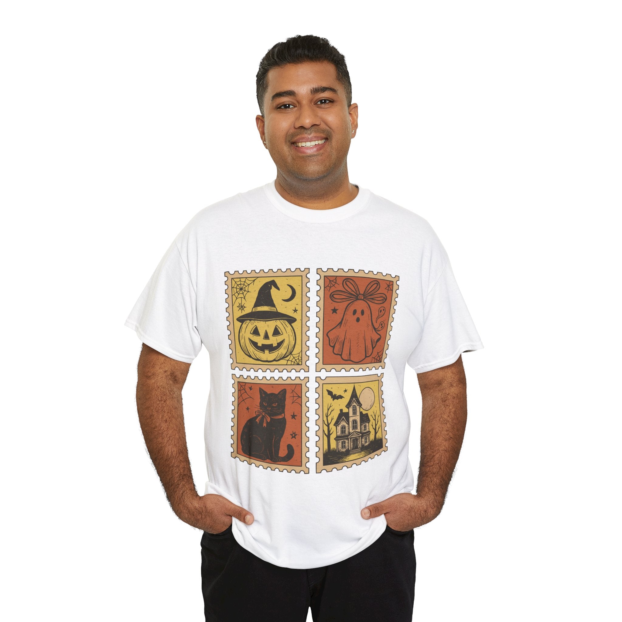 Halloween Stamp Design Unisex Heavy Cotton Tee