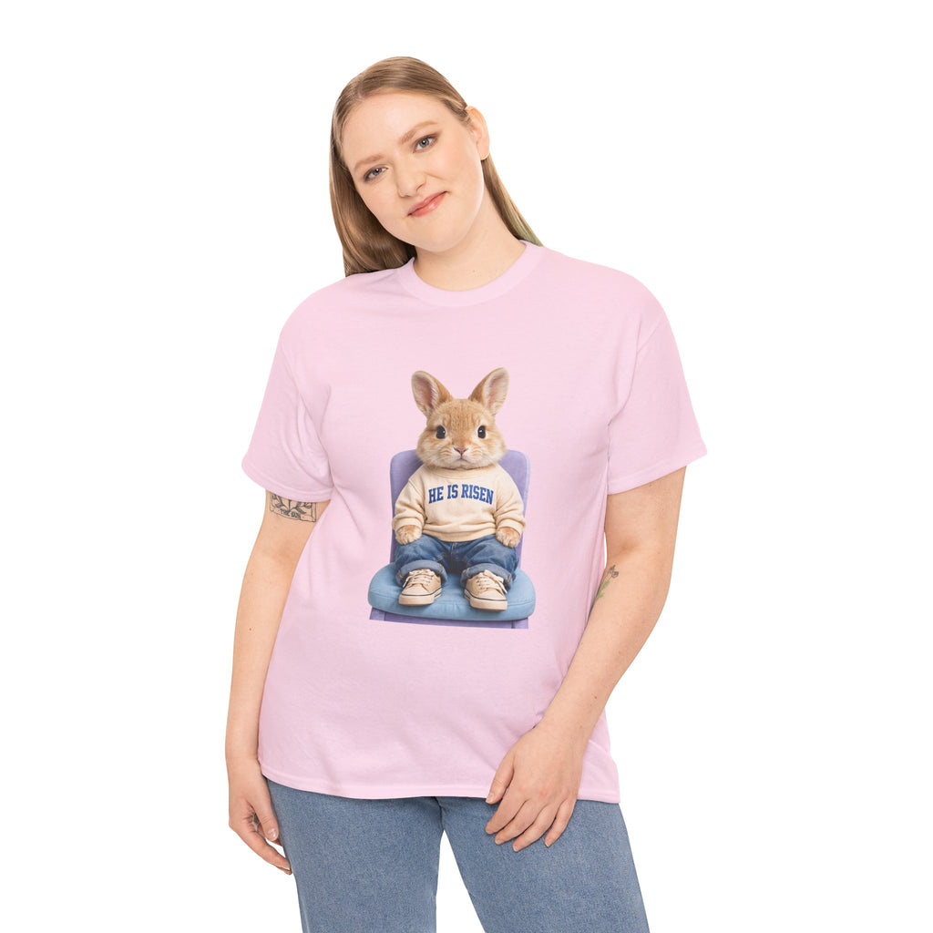 Easter 'He Is Risen' Bunny Unisex Cotton Tee