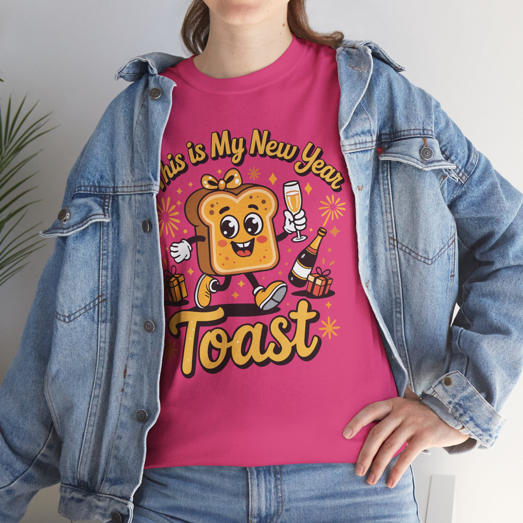 New Year Toast T-Shirt — "This Is My New Year Toast" Champagne & Fireworks Unisex Cotton Tee