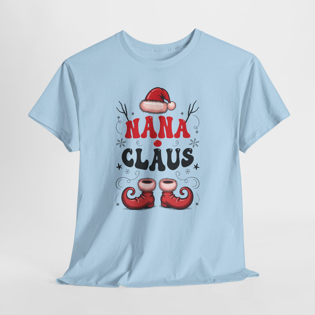 Nana Christmas T-Shirt — Santa Hat & Elf Boots Holiday Unisex Cotton Tee