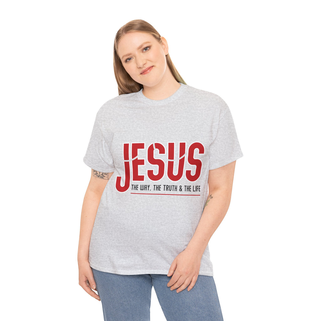 Jesus The Way The Truth & The Life T-Shirt — Bold Red Christian Unisex Cotton Tee