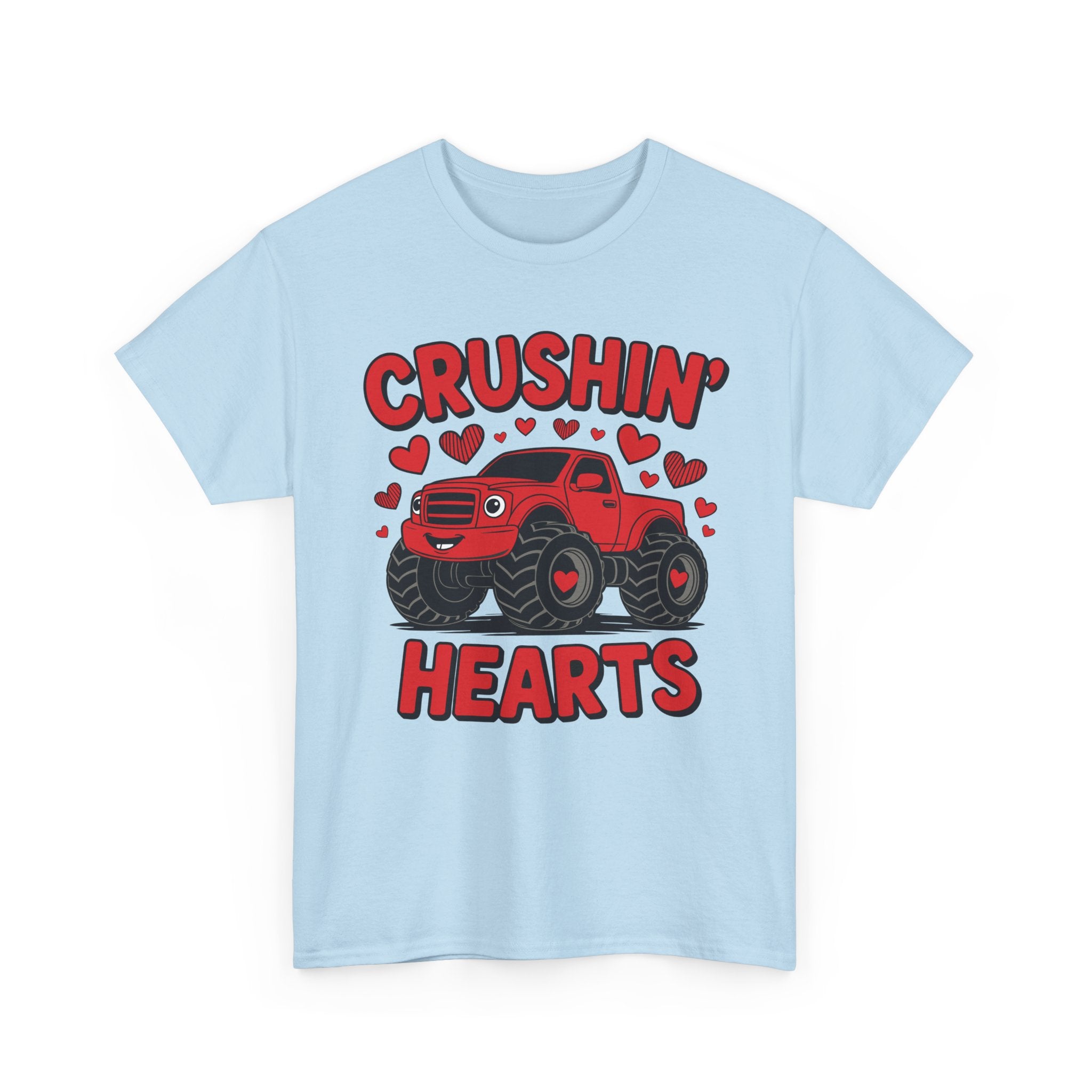 Crushin’ Hearts Valentine Monster Truck Unisex Cotton Tee