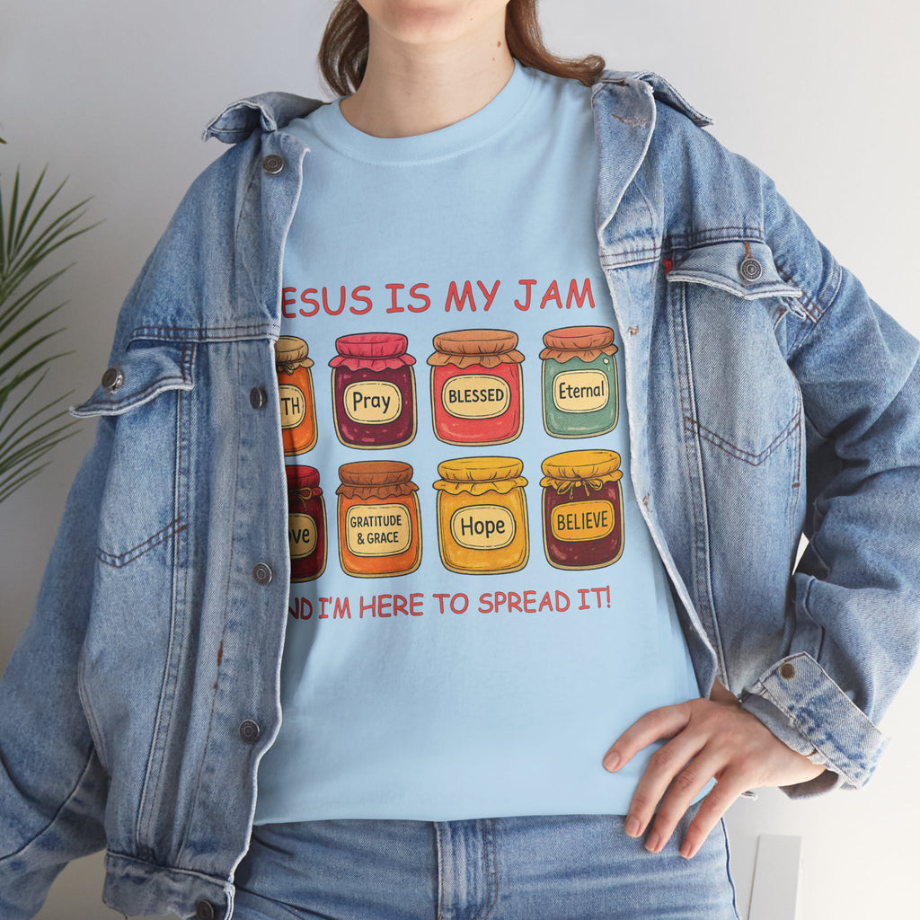 Jesus Is My Jam T-Shirt — Christian Faith Jam Jar Unisex Cotton Tee