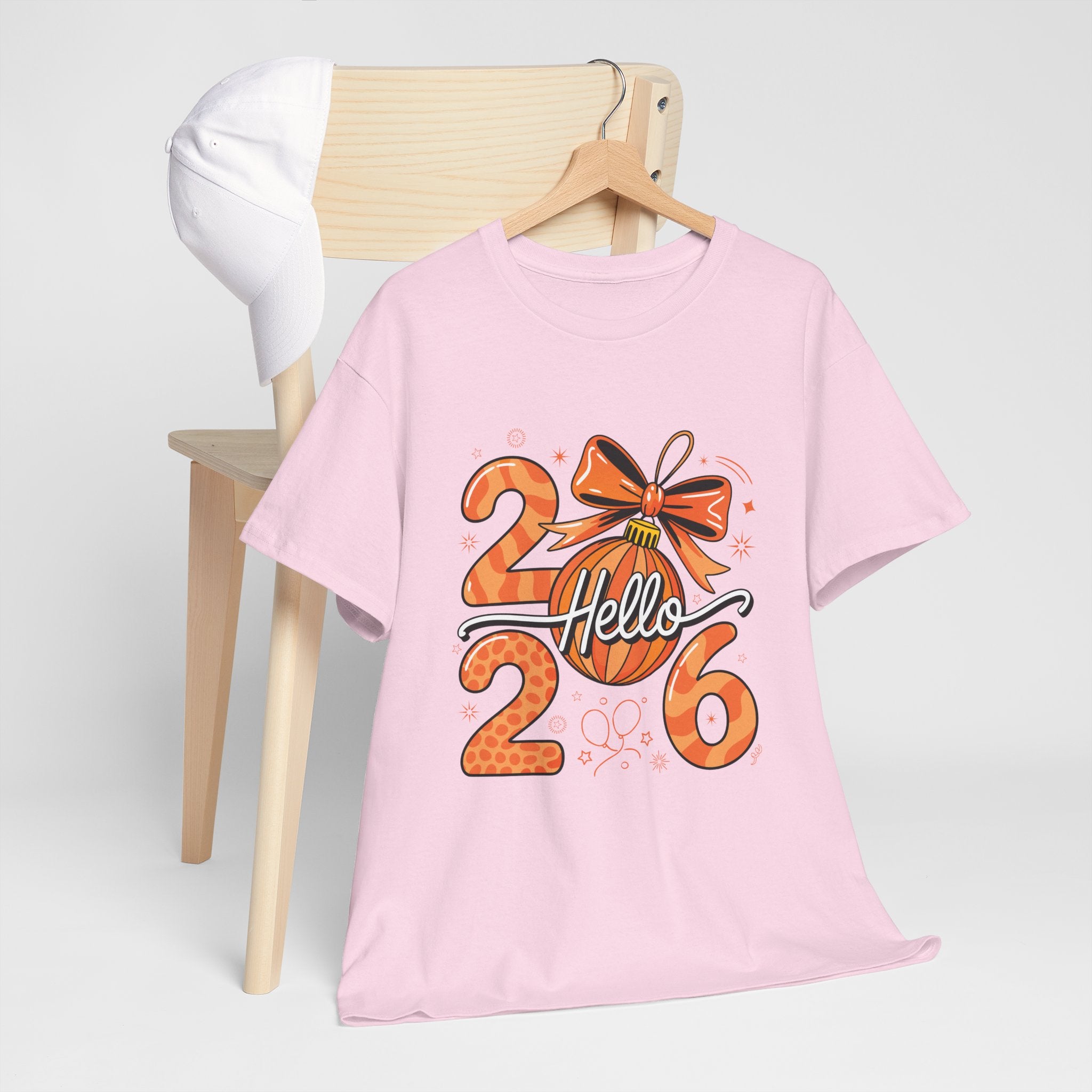 Hello 2026 Christmas Ornament Tee — Festive Orange Holiday Unisex Cotton T-Shirt