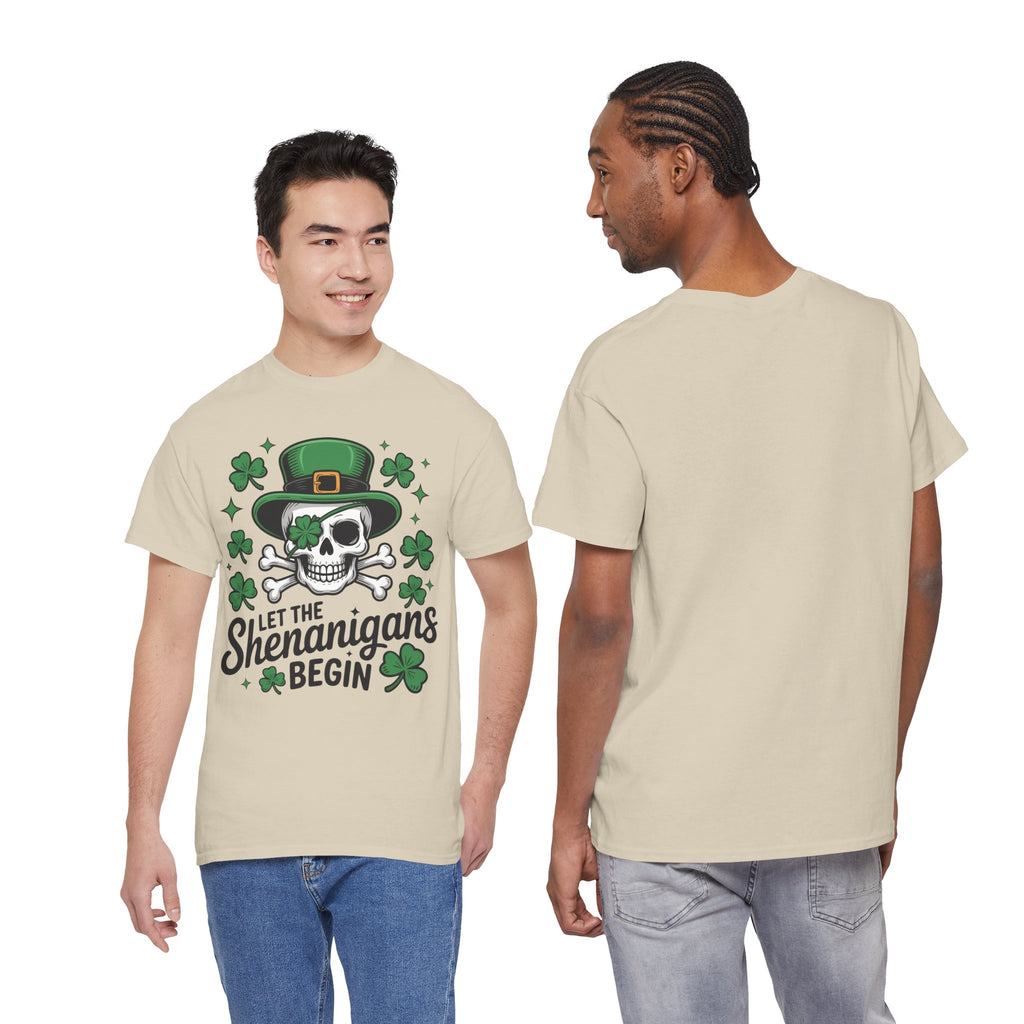 Let the Shenanigans Begin — Leprechaun Skull Unisex Cotton T-Shirt
