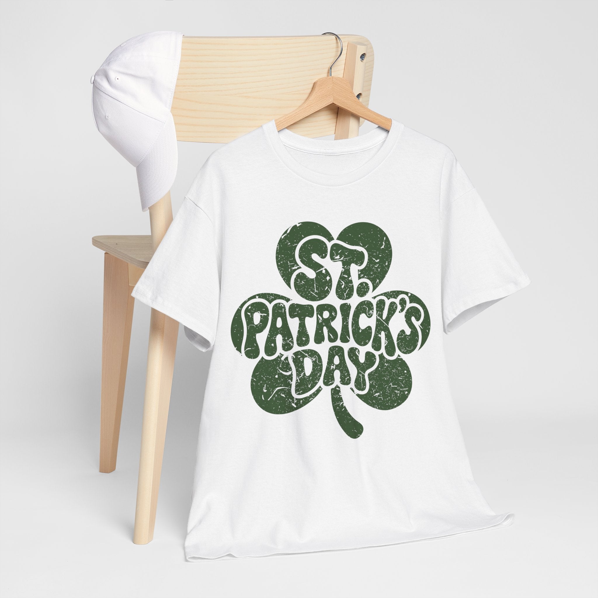 St. Patrick's Day Shamrock Tee — Retro Bubble Lettering Unisex Cotton Tee