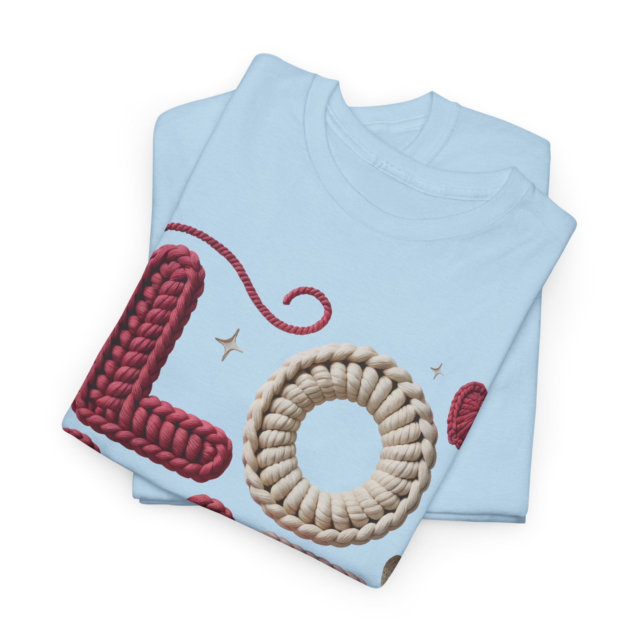 LOVE Faux Yarn Heart Unisex Cotton Tee