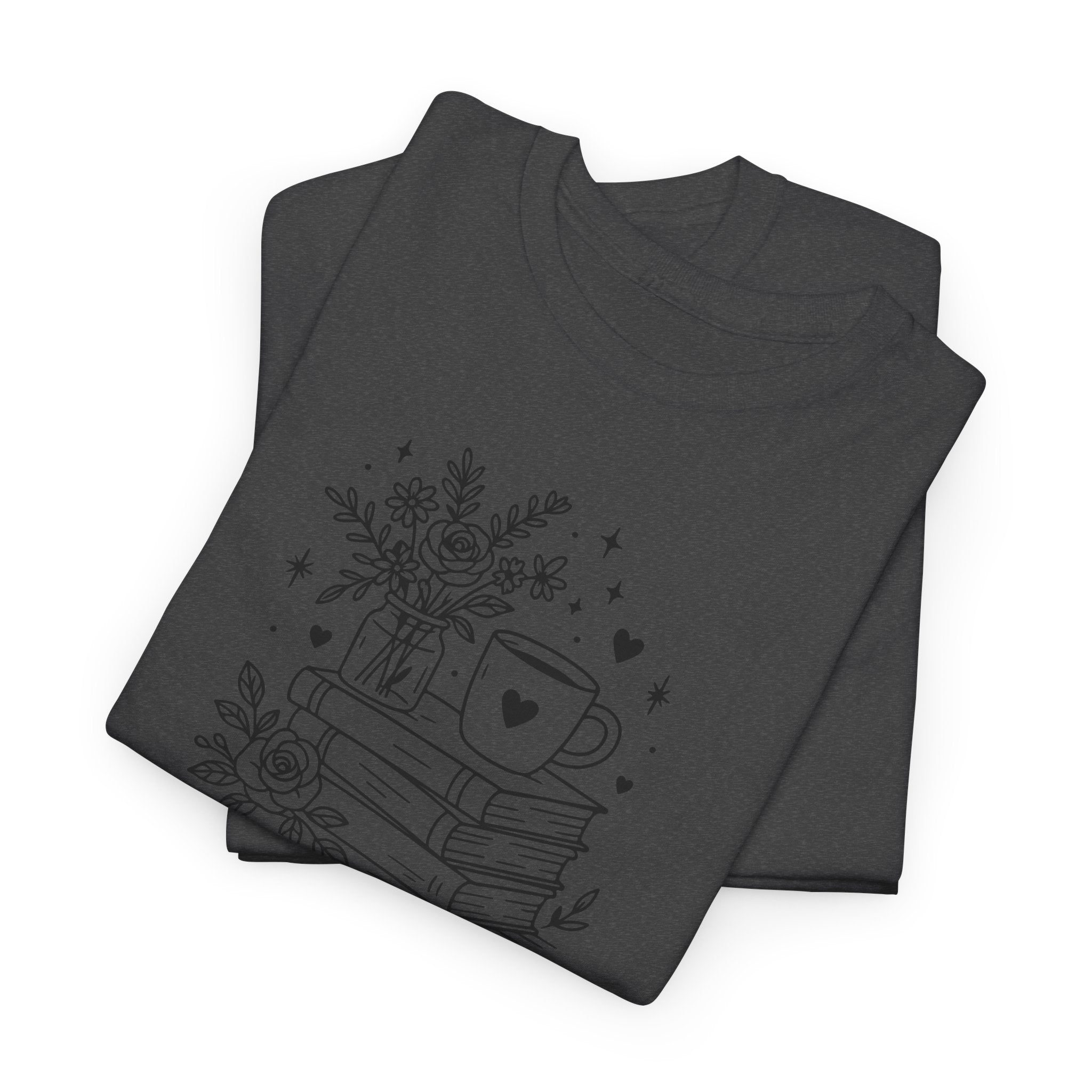 Booktrovert Graphic Tee — "Booktrovert" Definition, Books & Coffee Design Unisex Cotton Tee