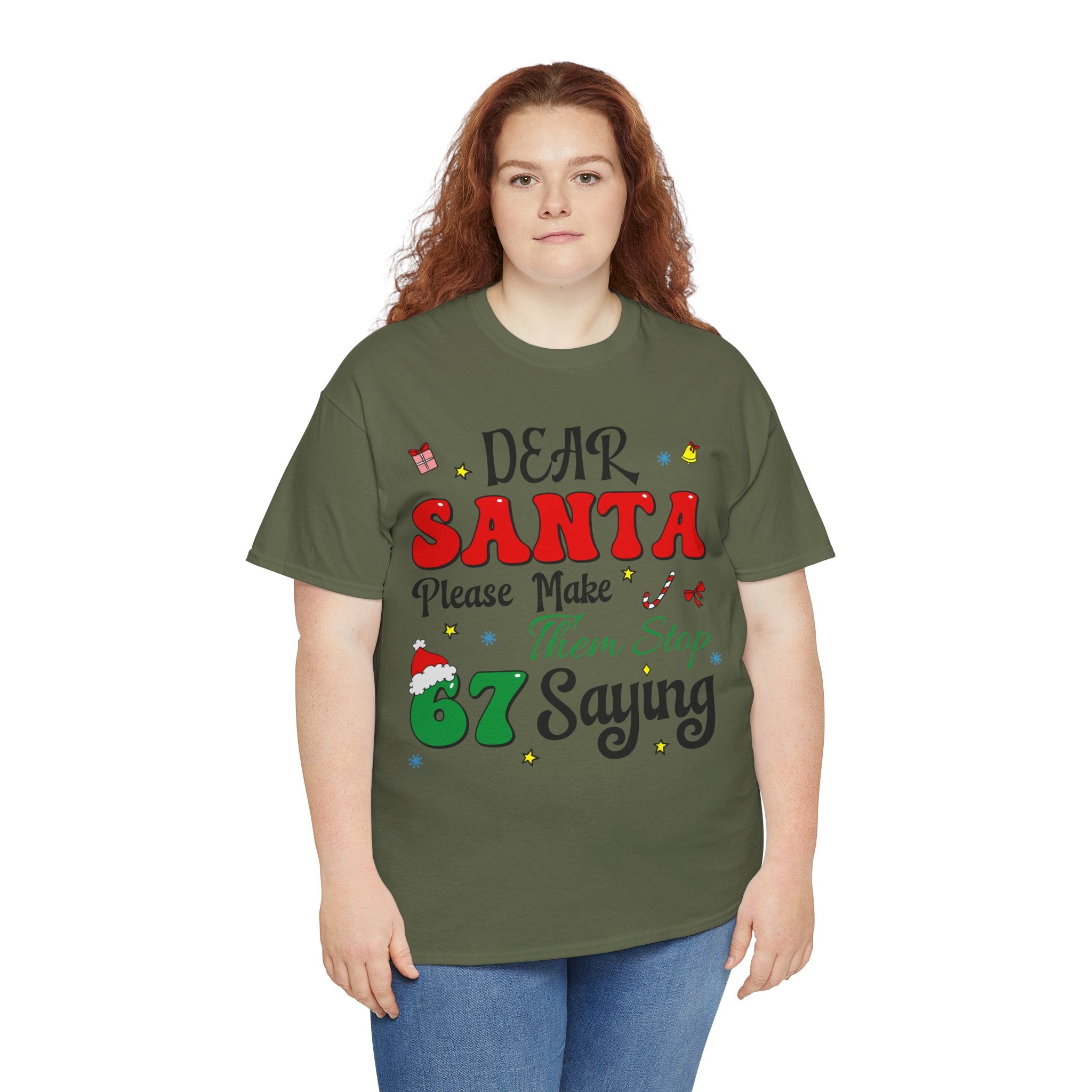 Santa 67 Them Stop Christmas Unisex Cotton Tee