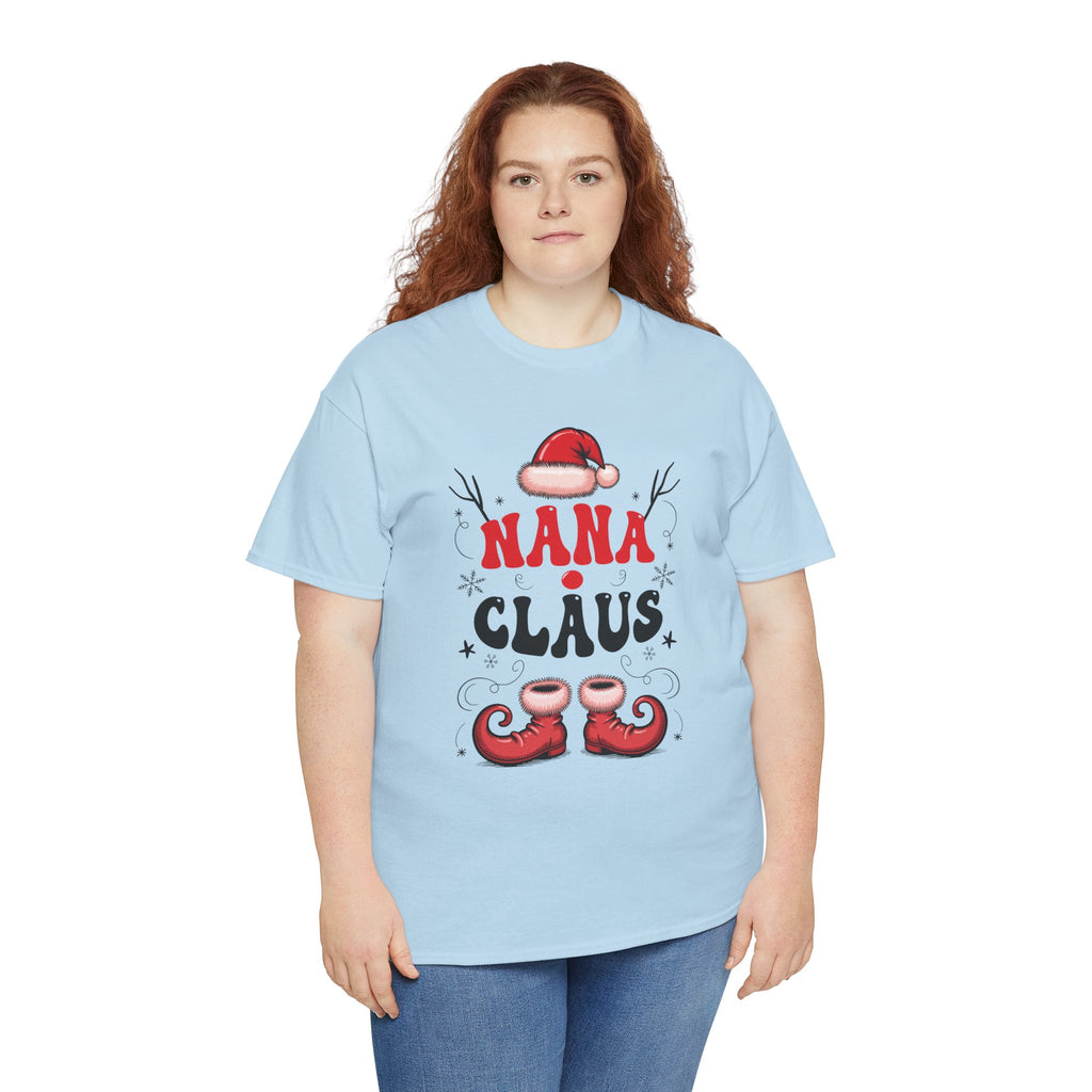 Nana Christmas T-Shirt — Santa Hat & Elf Boots Holiday Unisex Cotton Tee