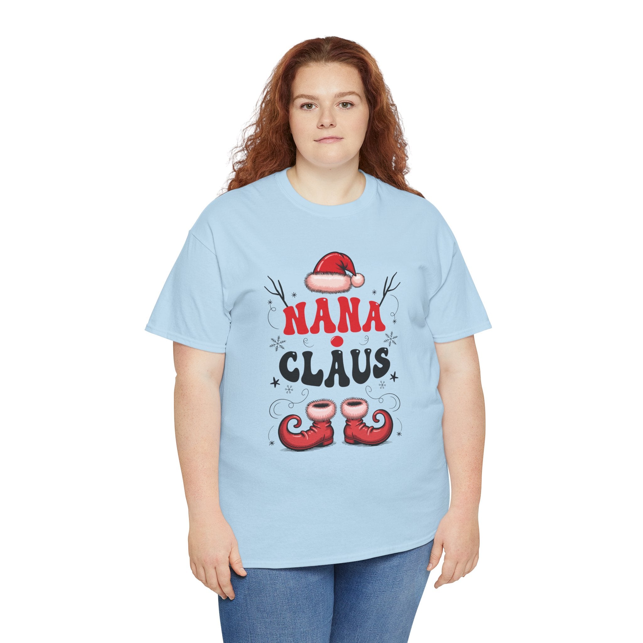 Nana Christmas T-Shirt — Santa Hat & Elf Boots Holiday Unisex Cotton Tee